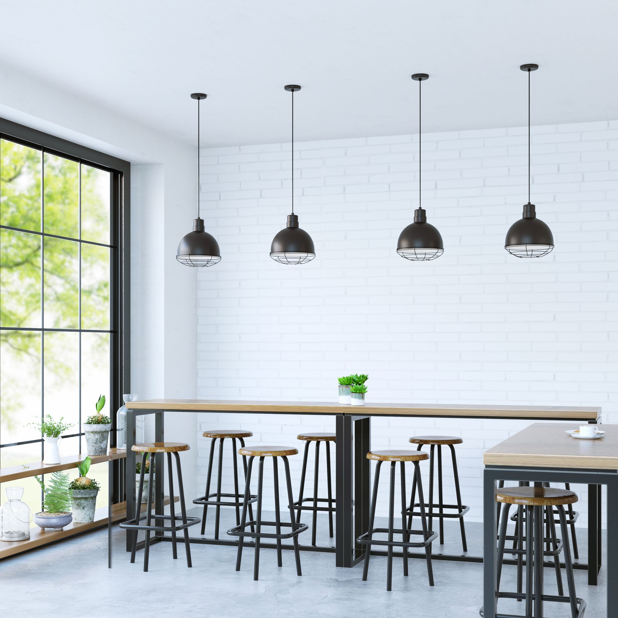 Image 3 Millennium R Series 1-Light 12" Satin Black Deep Bowl Pendant Light more views