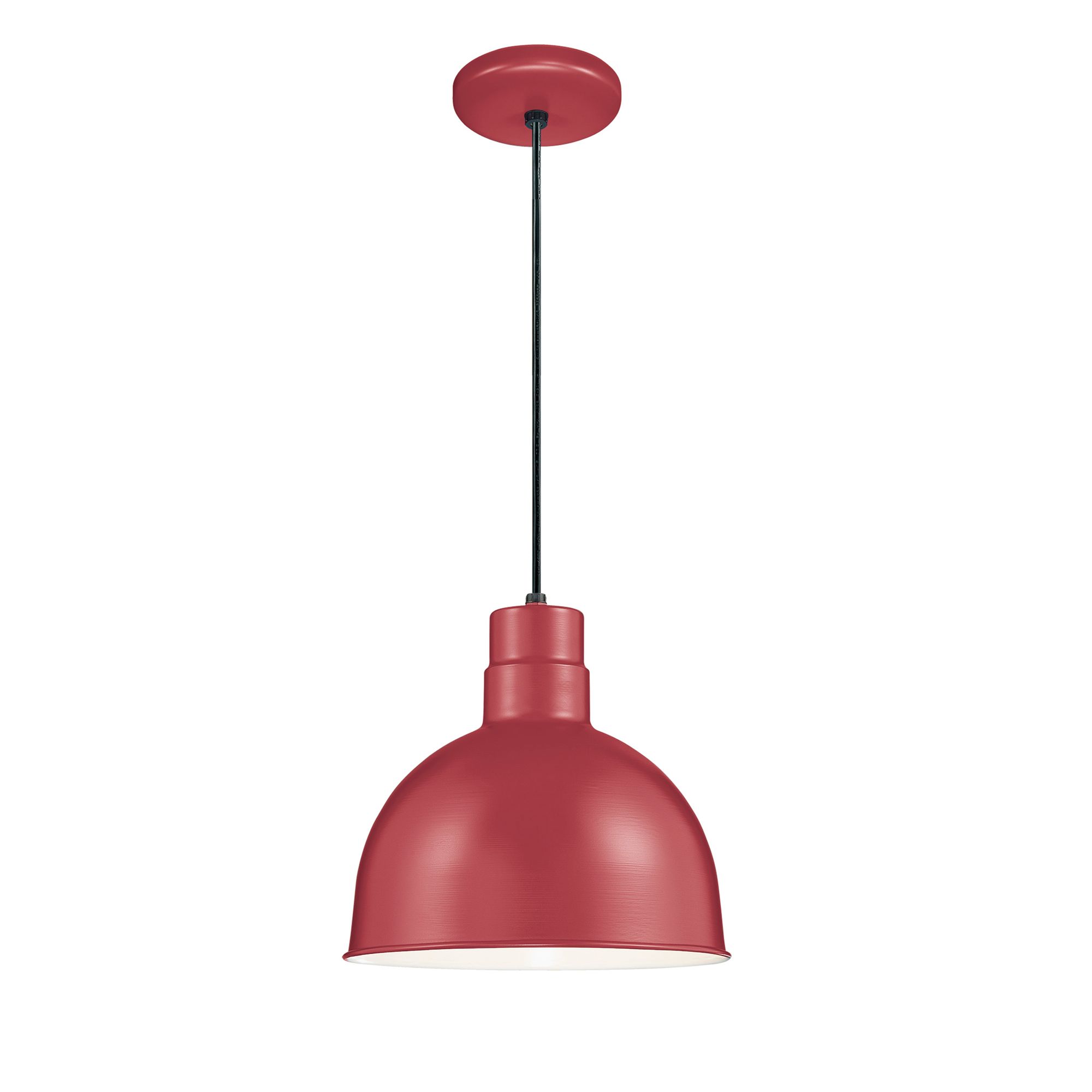 Image 2 Millennium R Series 1-Light 12" Satin Red Deep Bowl Pendant Light more views