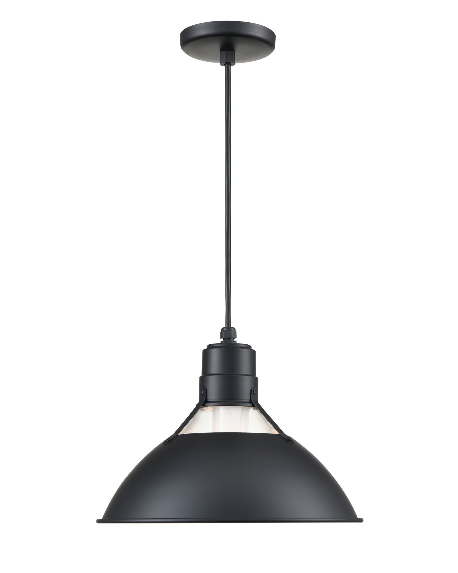Image 3 Millennium R Series 1-Light 13" Satin Black Glass Cone Pendant Light more views