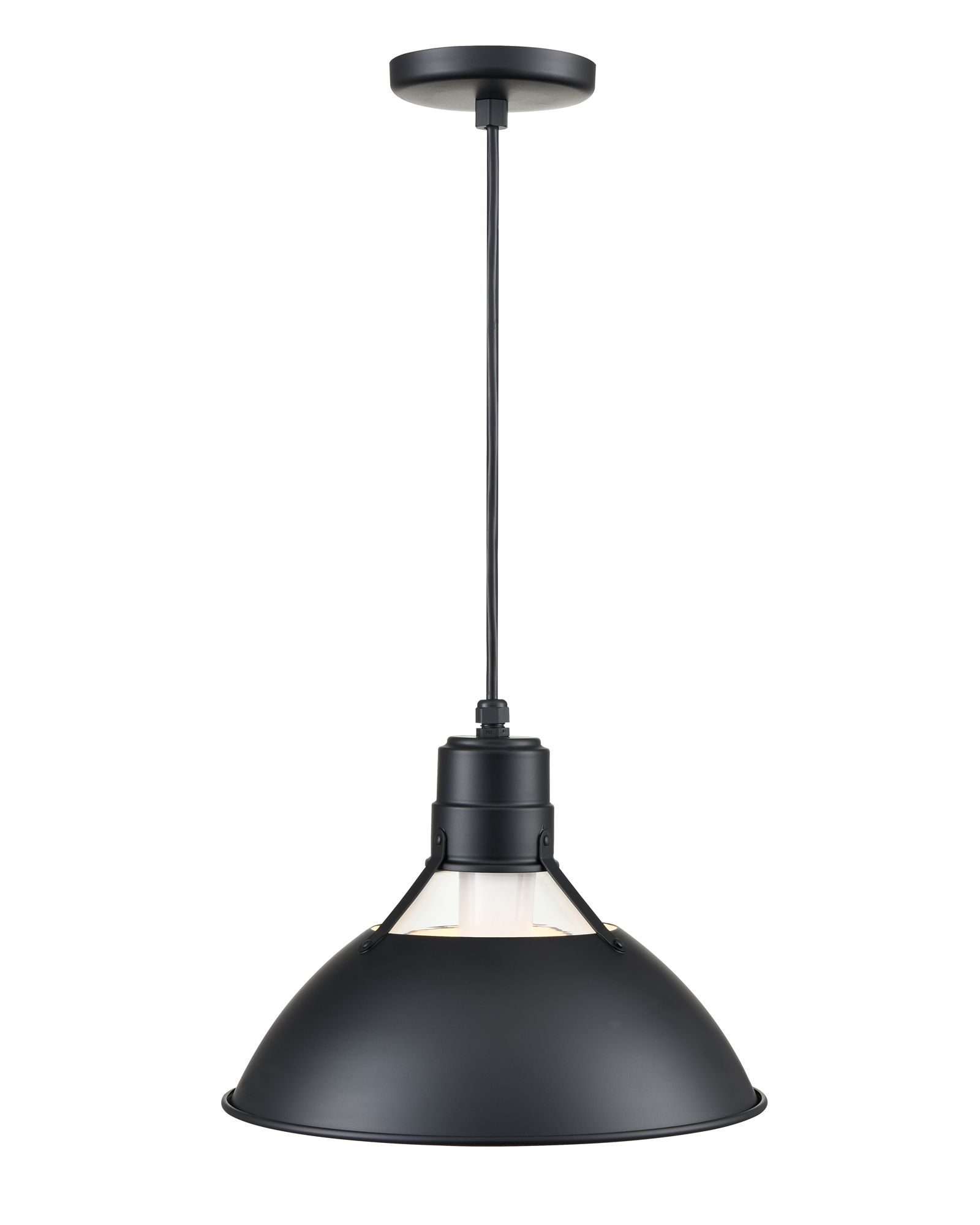 Image 5 Millennium R Series 1-Light 13" Satin Black Glass Cone Pendant Light more views