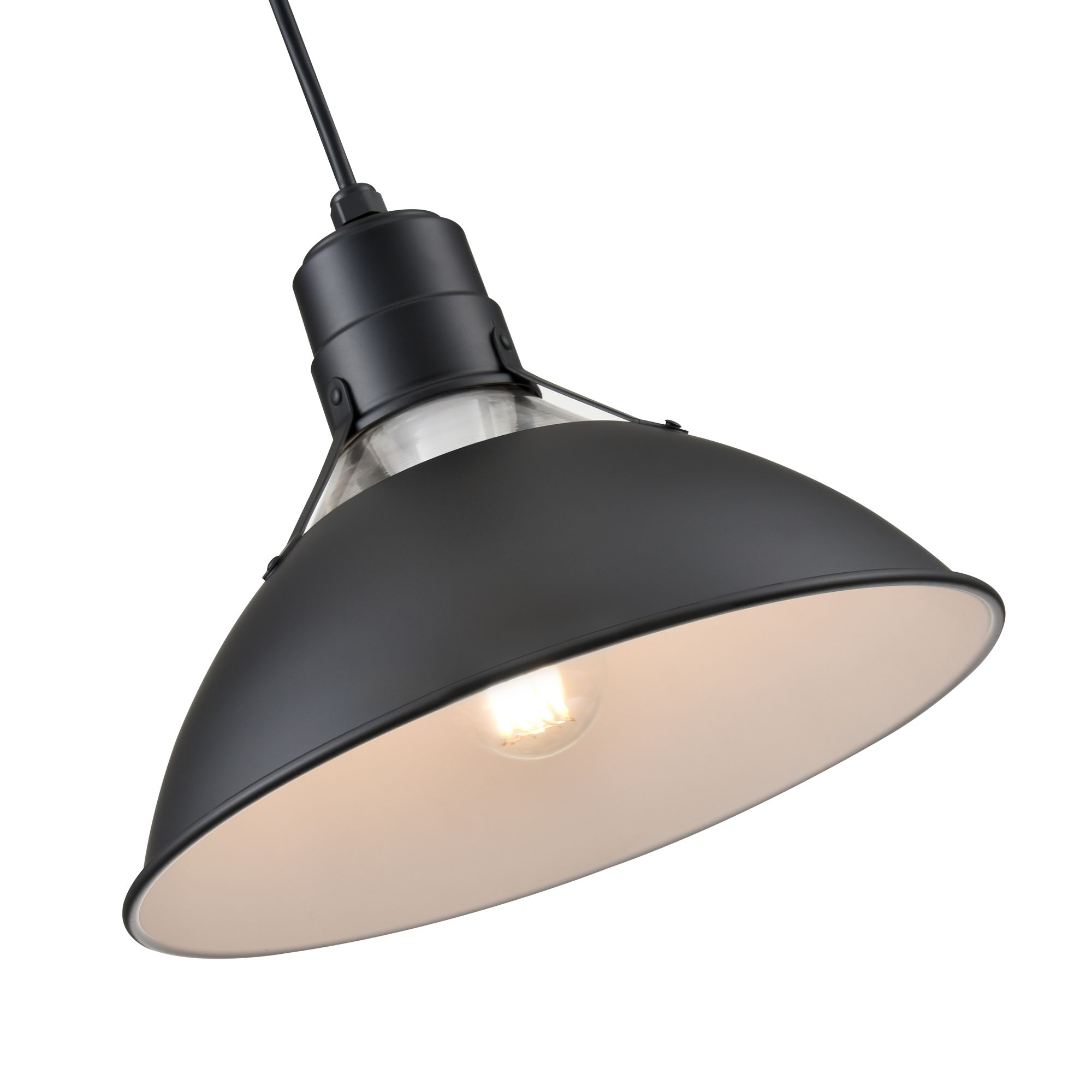 Image 6 Millennium R Series 1-Light 13" Satin Black Glass Cone Pendant Light more views