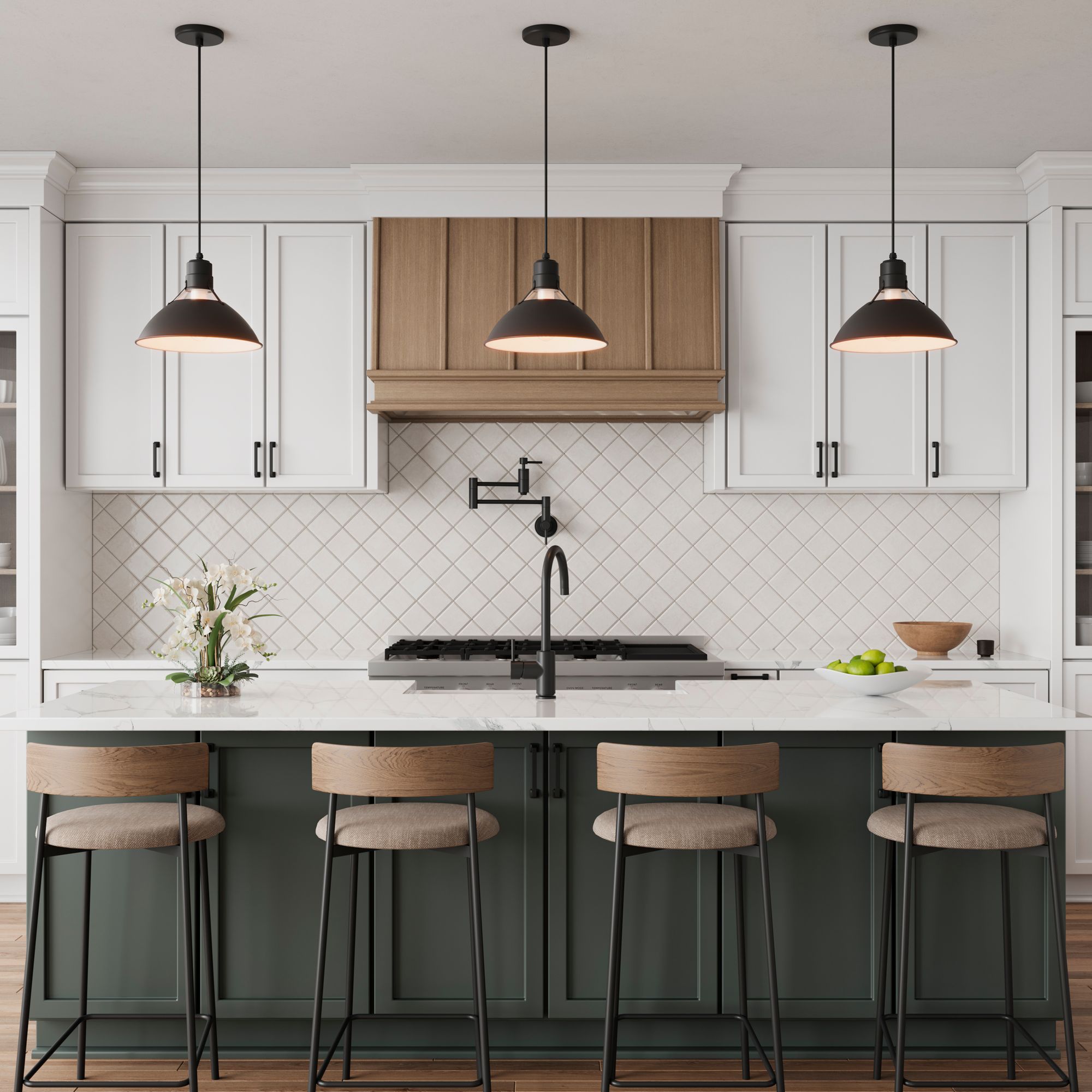 Image 7 Millennium R Series 1-Light 13" Satin Black Glass Cone Pendant Light more views