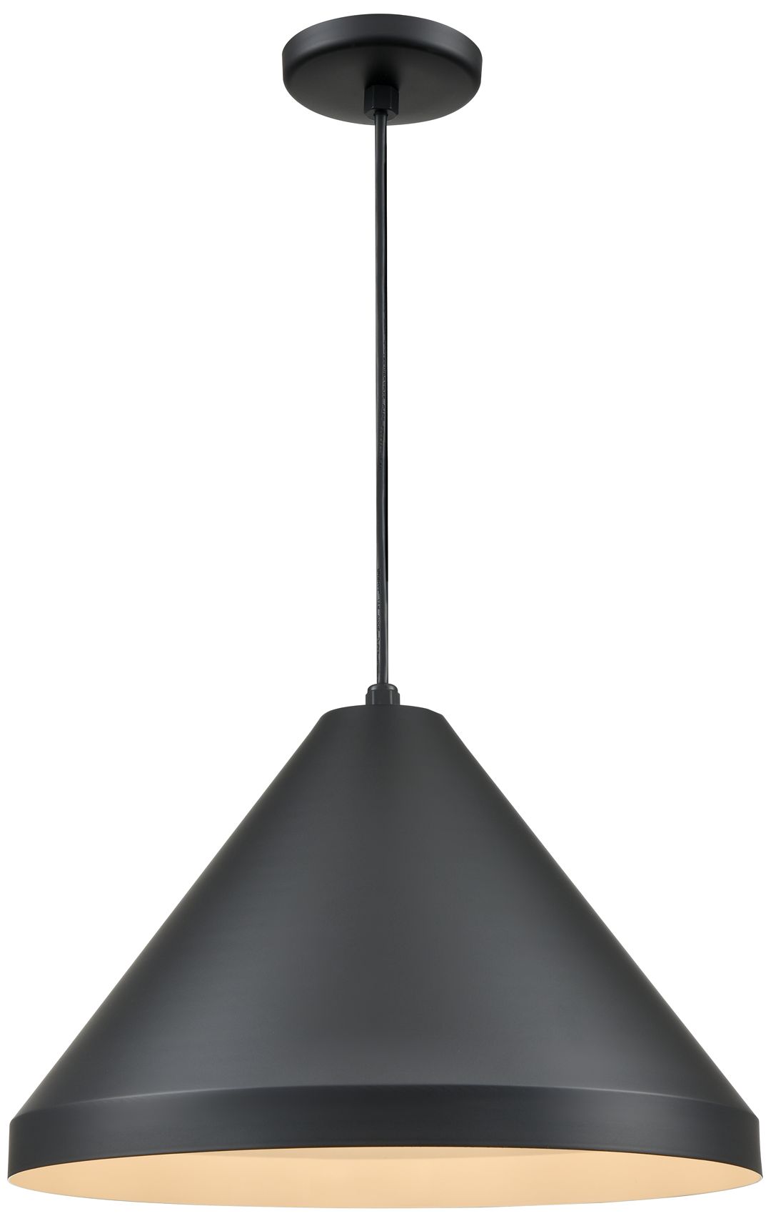 Millennium R Series 1-Light 13" Satin Black Cord Hung Cone with Shade