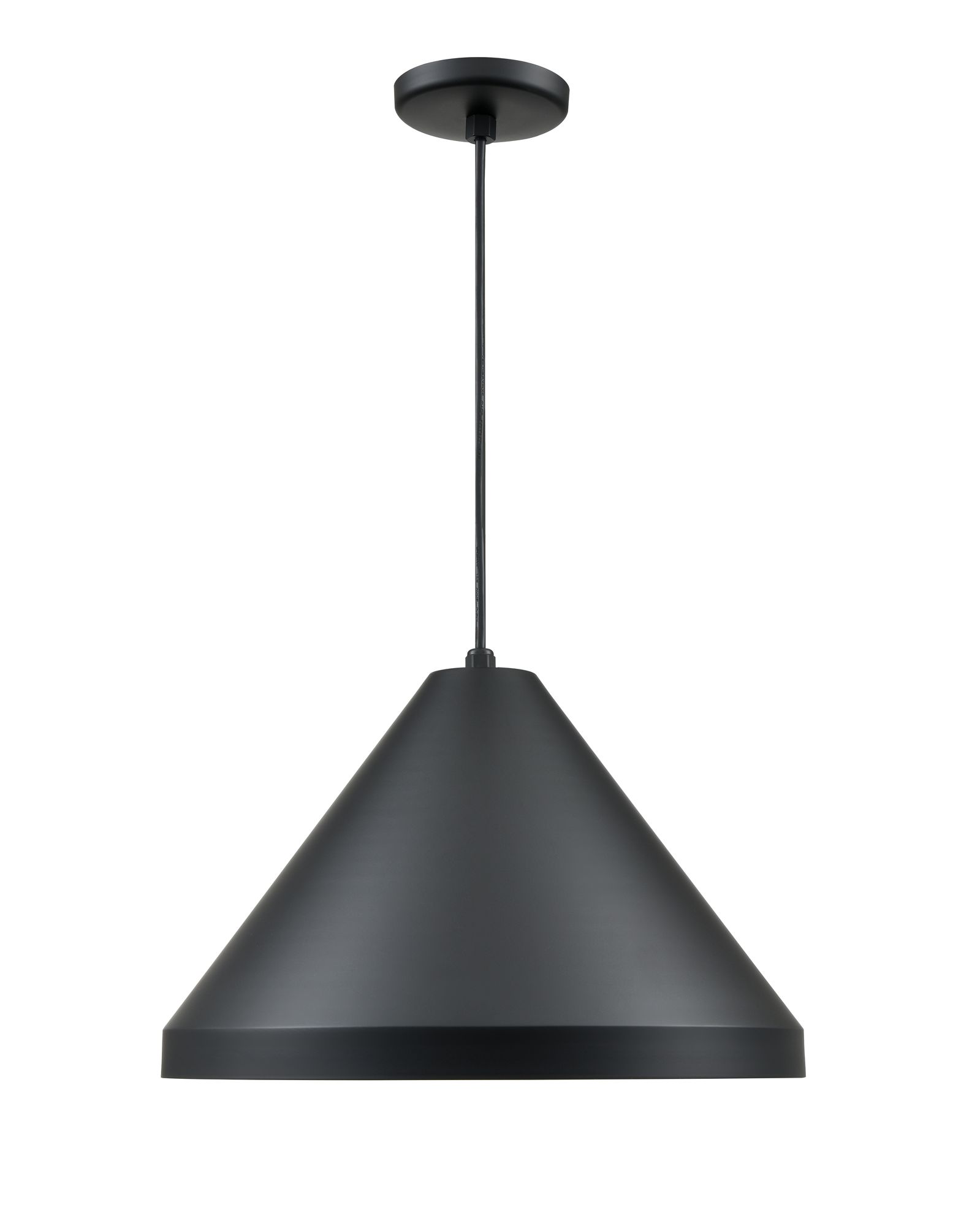 Image 2 Millennium R Series 1-Light 13" Satin Black Cord Hung Cone with Shade more views