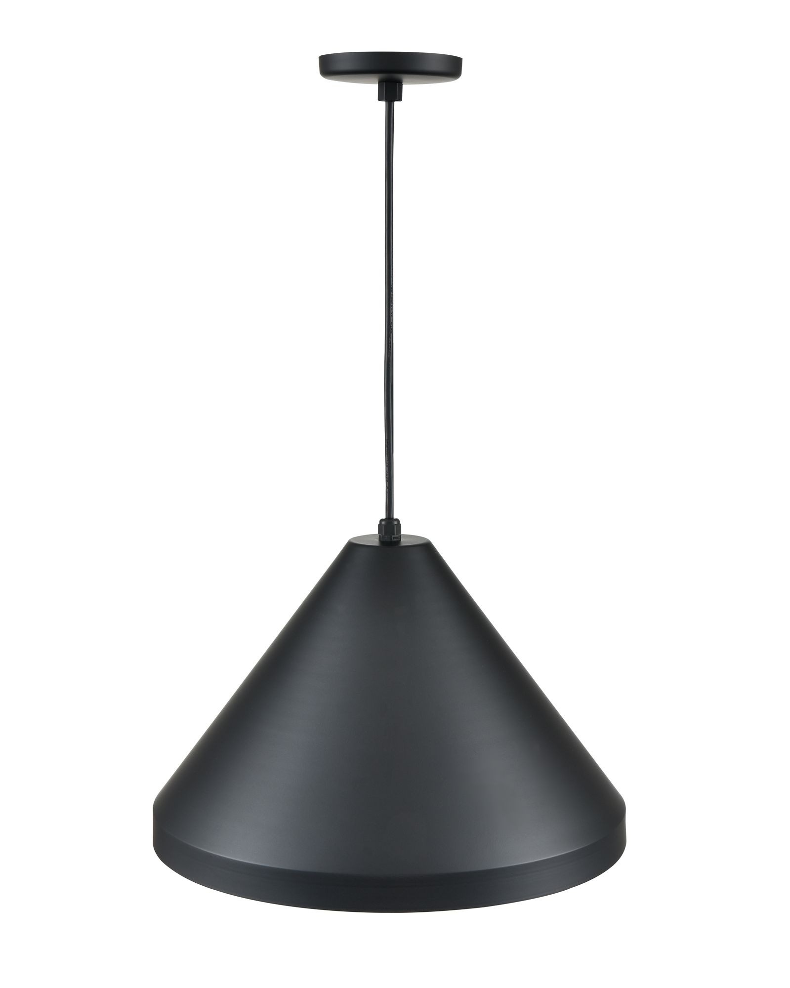 Image 4 Millennium R Series 1-Light 13" Satin Black Cord Hung Cone with Shade more views