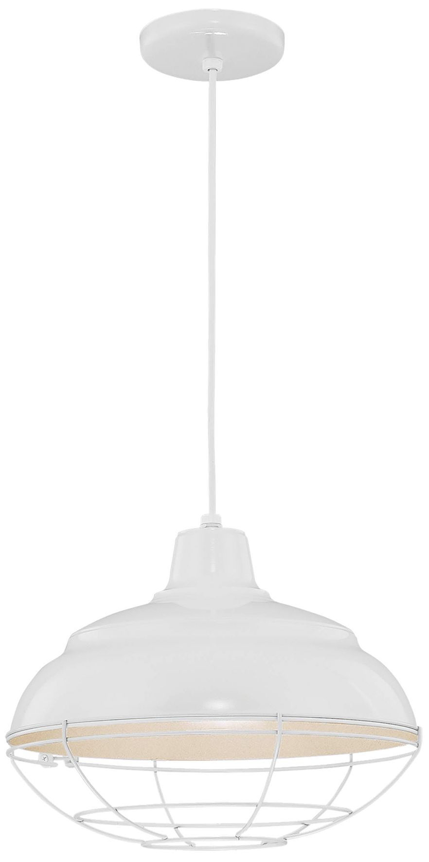 Millennium R Series 1-Light 14" White Pendant Light with Shade