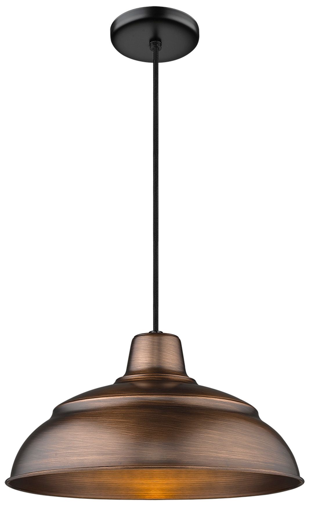 Image 3 Millennium R Series 1-Light 14" Natural Copper Pendant Light with Shade