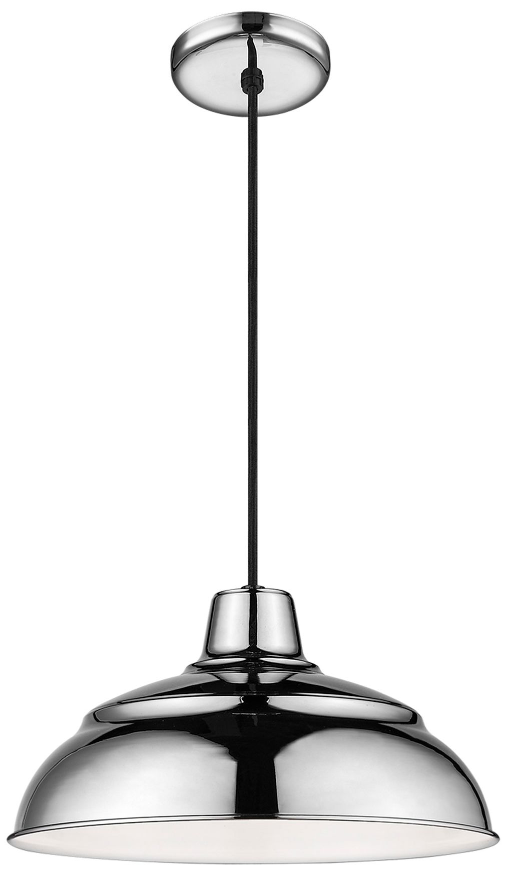 Millennium R Series 1-Light 14" Polished Nickel Pendant Light with Shade