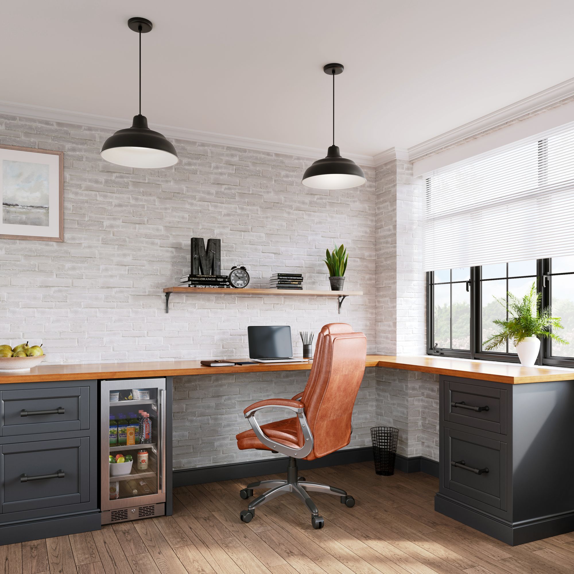Image 4 Millennium R Series 1-Light 14" Satin Black Pendant Light with Shade more views