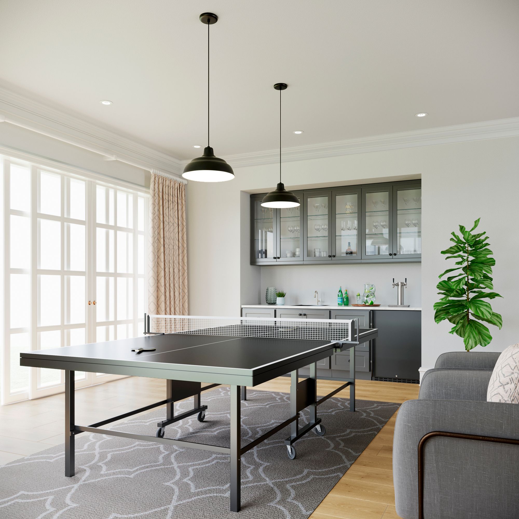 Image 6 Millennium R Series 1-Light 14" Satin Black Pendant Light with Shade more views