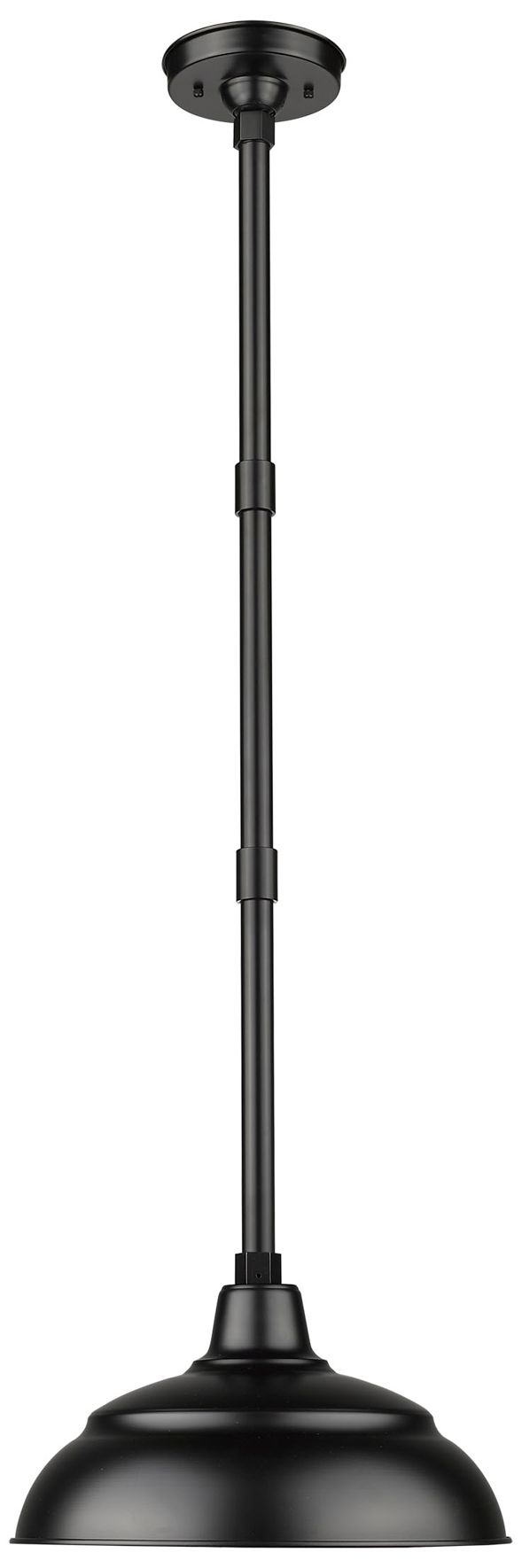 Millennium R Series 1-Light 14" Satin Black Pendant Light with Shade