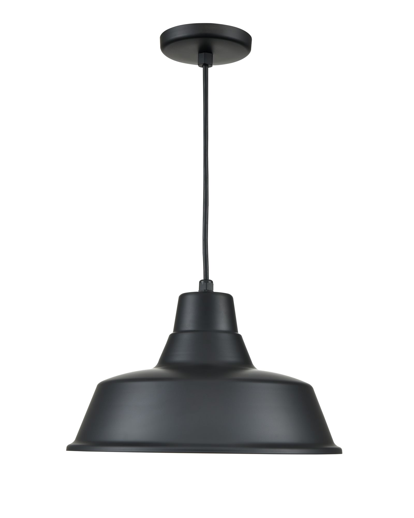 Image 3 Millennium R Series 1-Light 14" Satin Black Warehouse Pendant with Shade more views