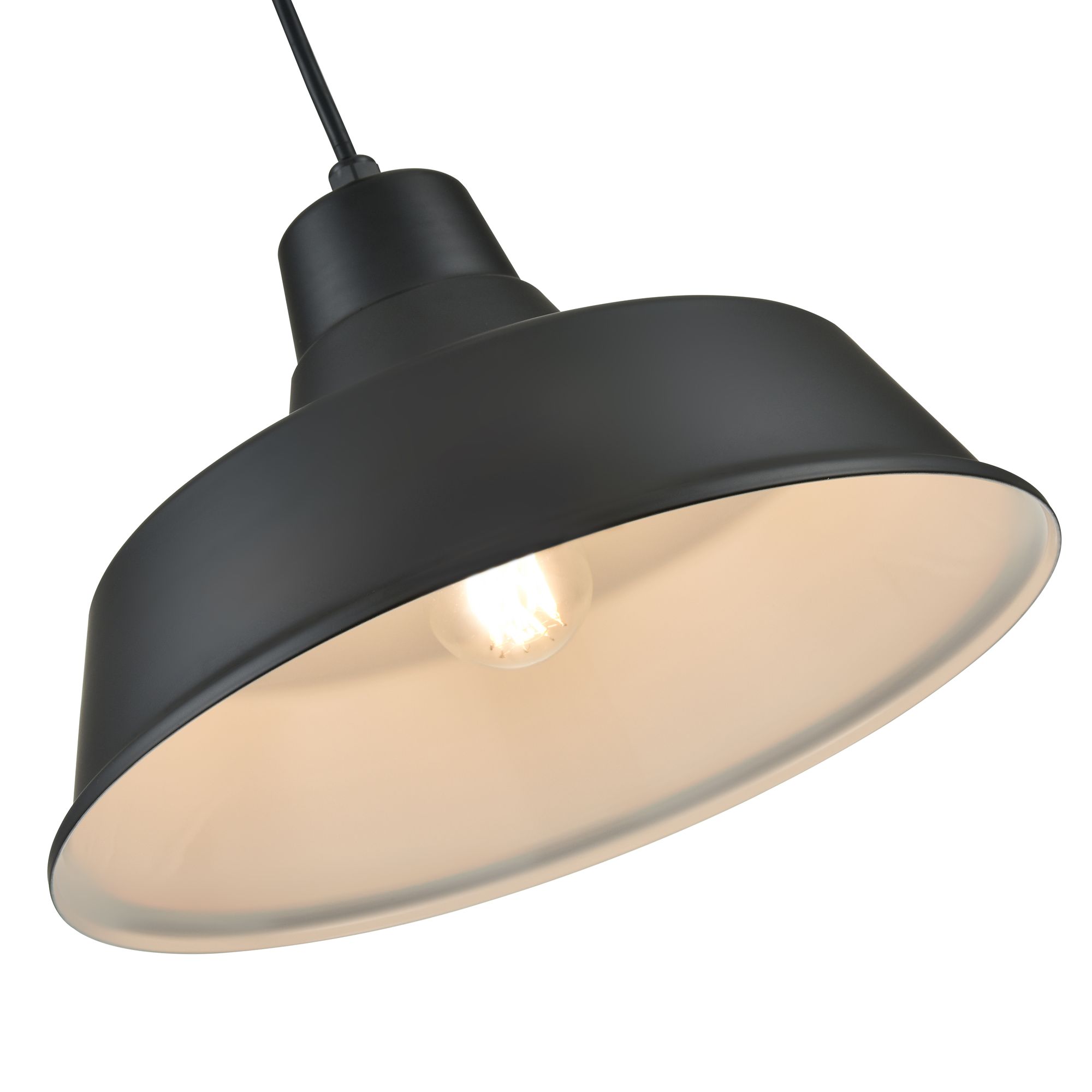 Image 5 Millennium R Series 1-Light 14" Satin Black Warehouse Pendant with Shade more views