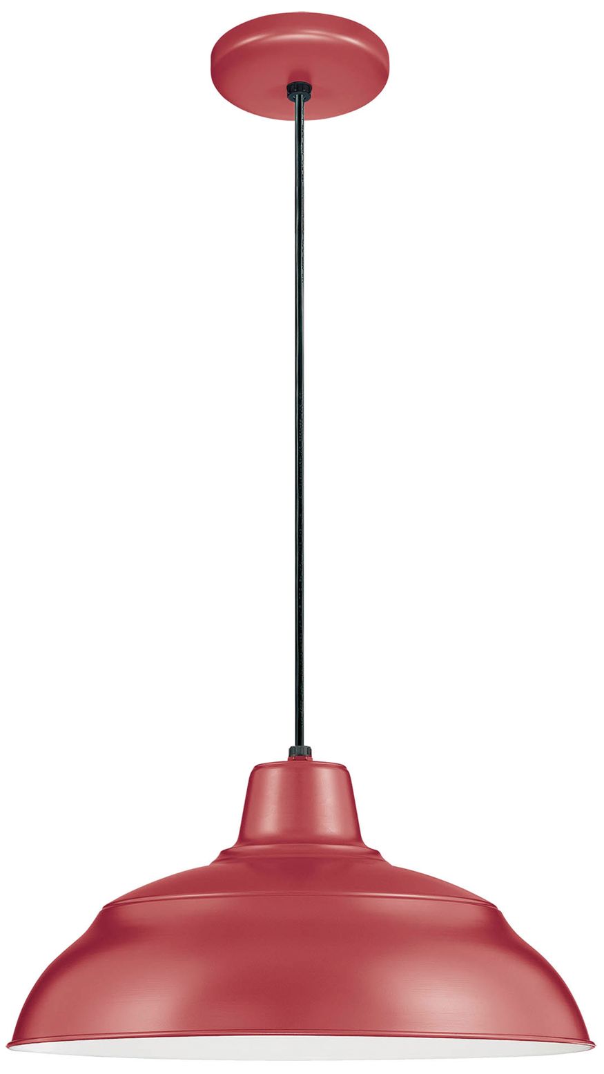Millennium R Series 1-Light 14" Satin Red Pendant Light with Shade