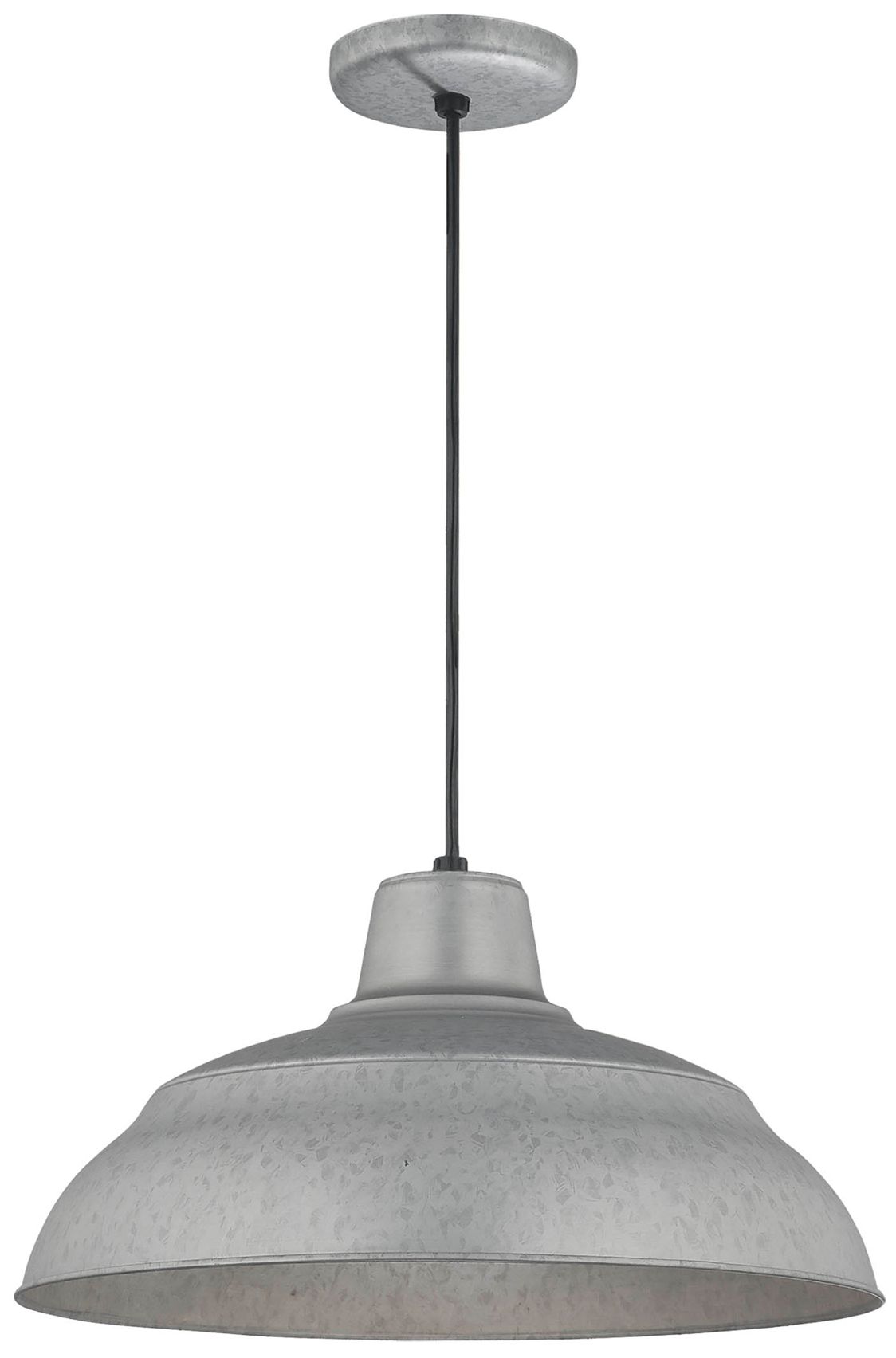 Millennium R Series 1-Light 17" Galvanized Pendant Light with Shade