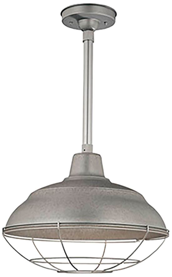 Image 2 Millennium R Series 1-Light 17" Galvanized Warehouse Shade more views