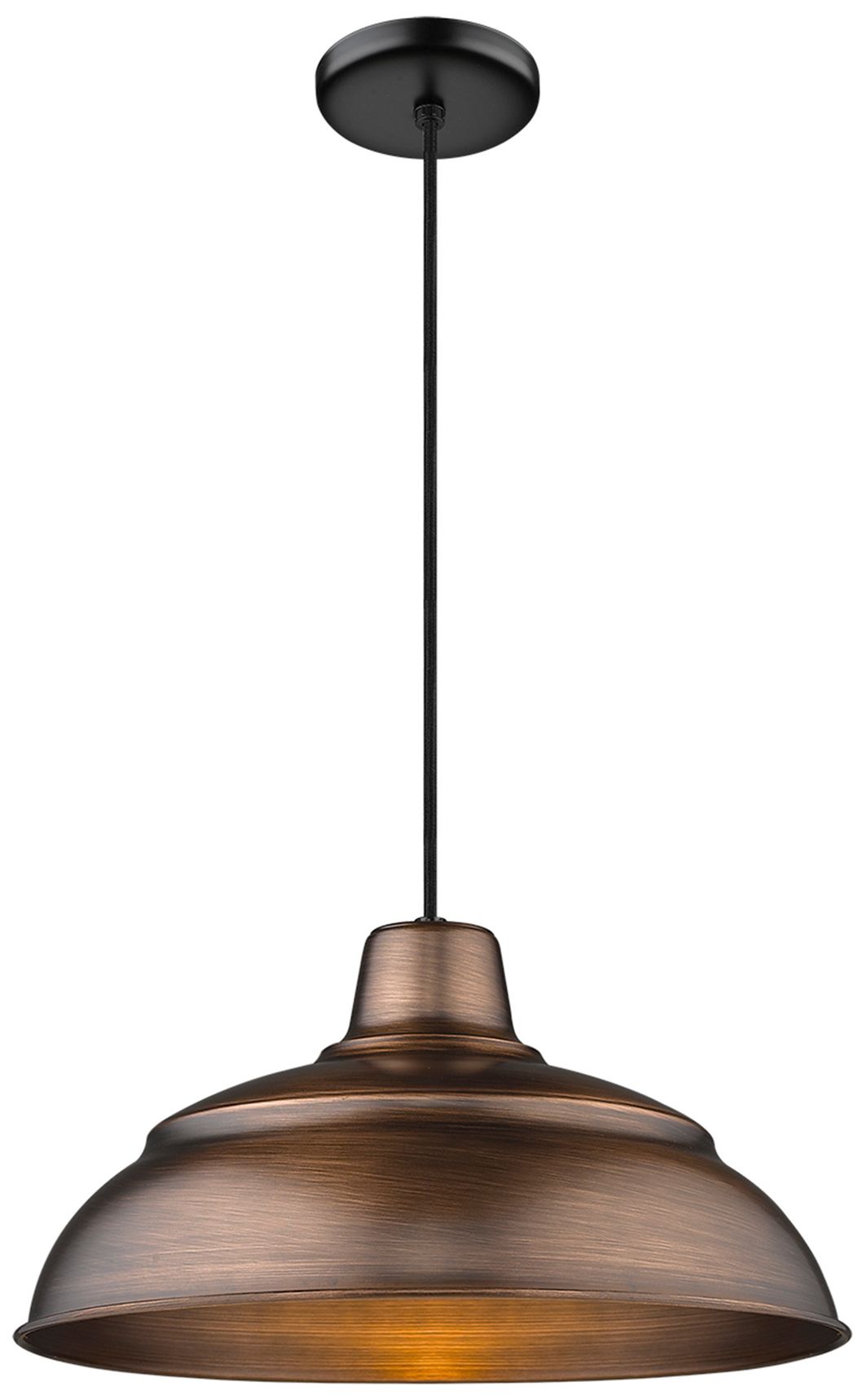 Millennium R Series 1-Light 17" Natural Copper Pendant Light with Shade