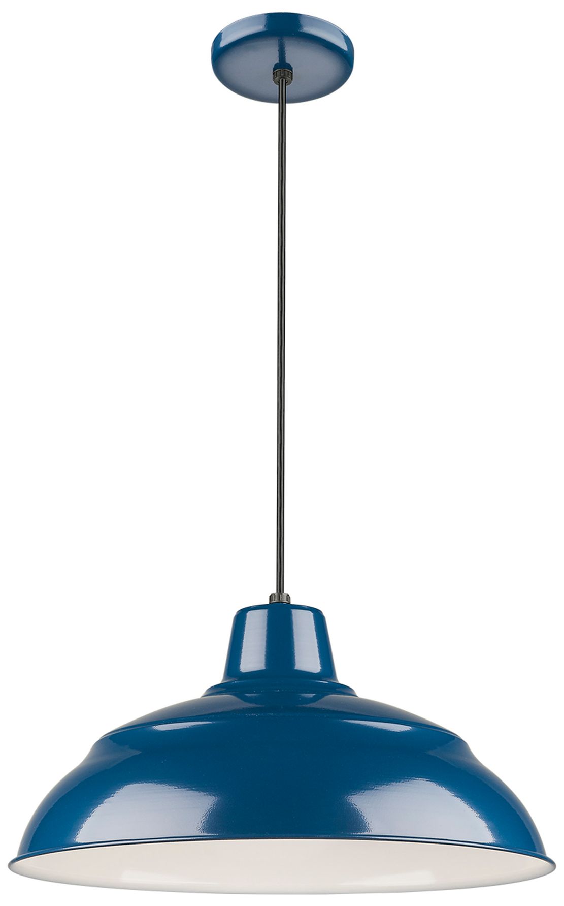 Millennium R Series 1-Light 17" Navy Blue Pendant Light with Shade