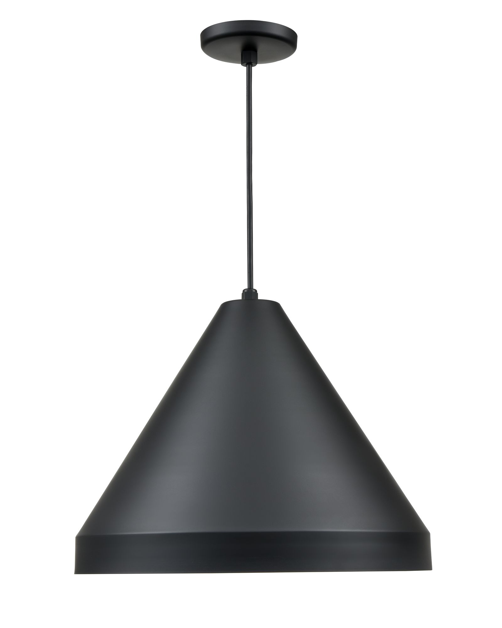 Image 3 Millennium R Series 1-Light 17" Satin Black Cord Hung Cone with Shade more views
