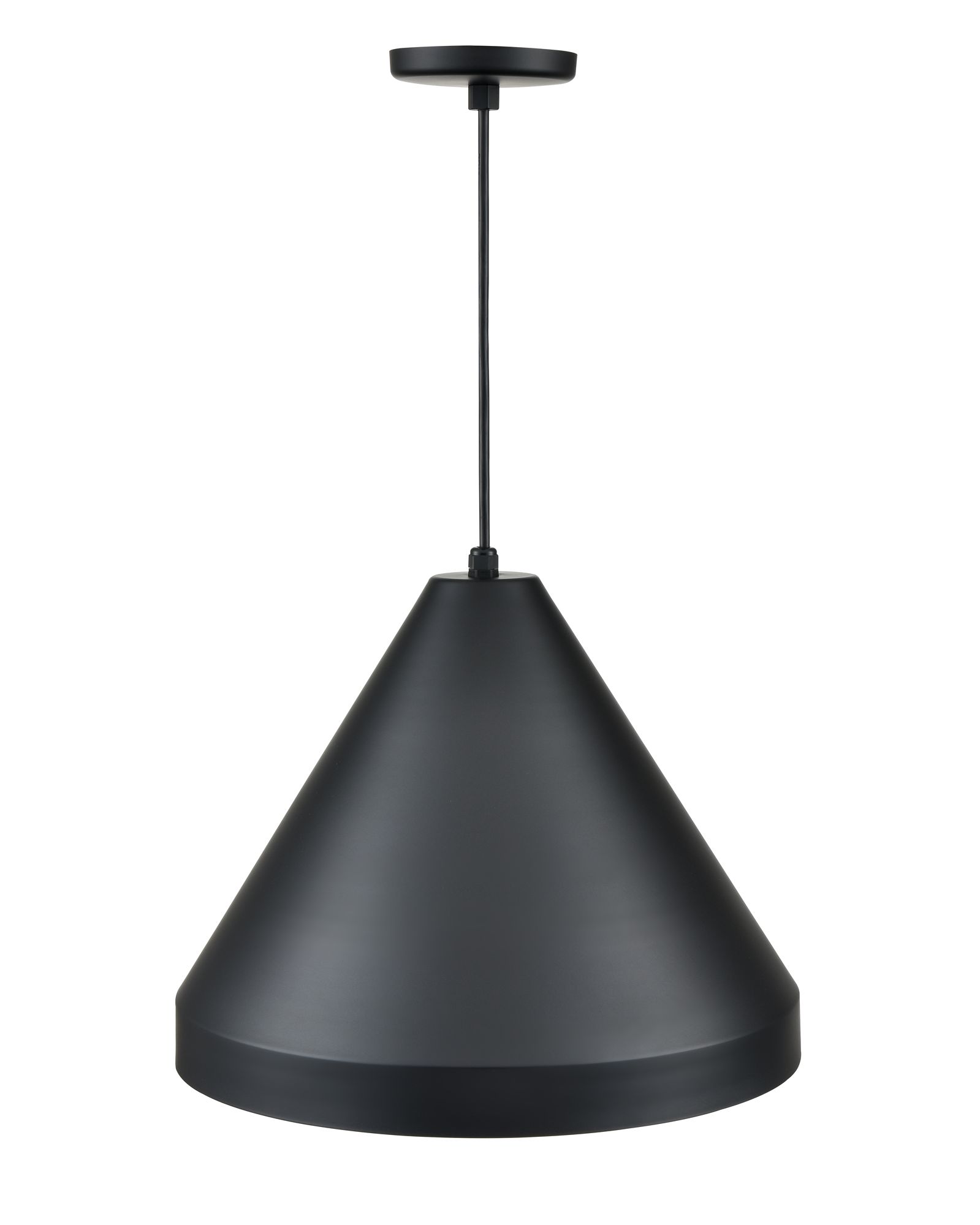 Image 5 Millennium R Series 1-Light 17" Satin Black Cord Hung Cone with Shade more views