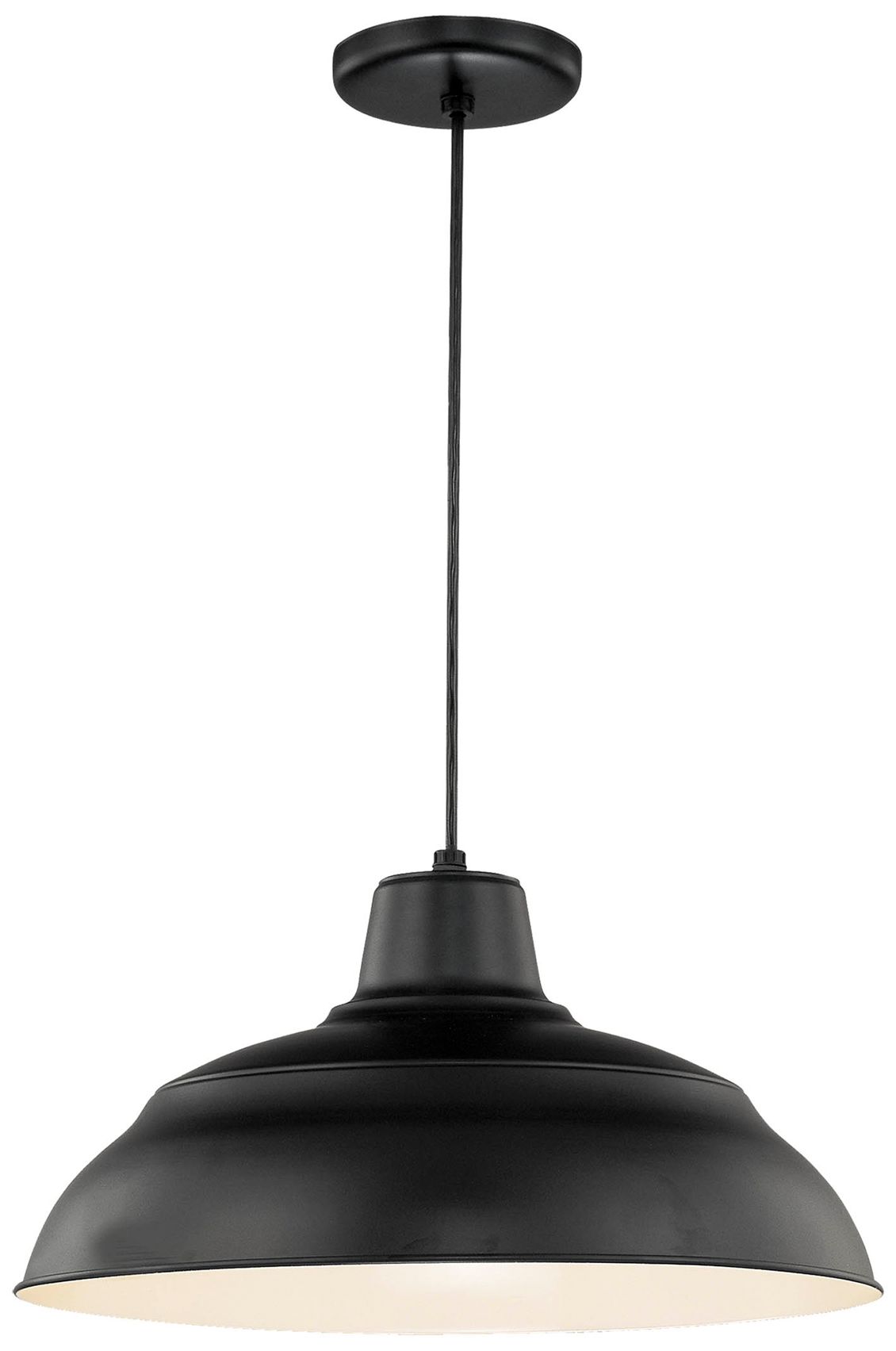 Millennium R Series 1-Light 17" Satin Black Pendant Light with Shade