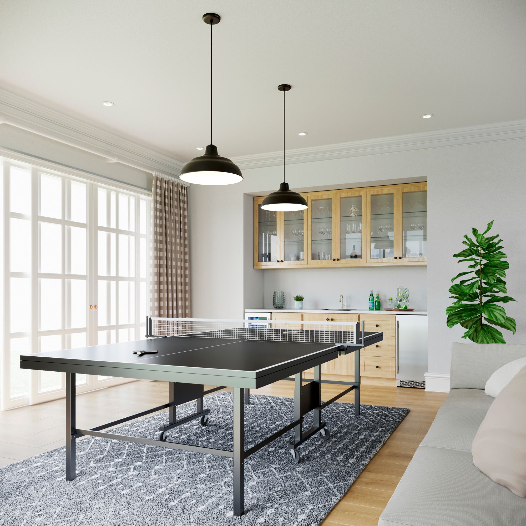 Image 2 Millennium R Series 1-Light 17" Satin Black Pendant Light with Shade more views
