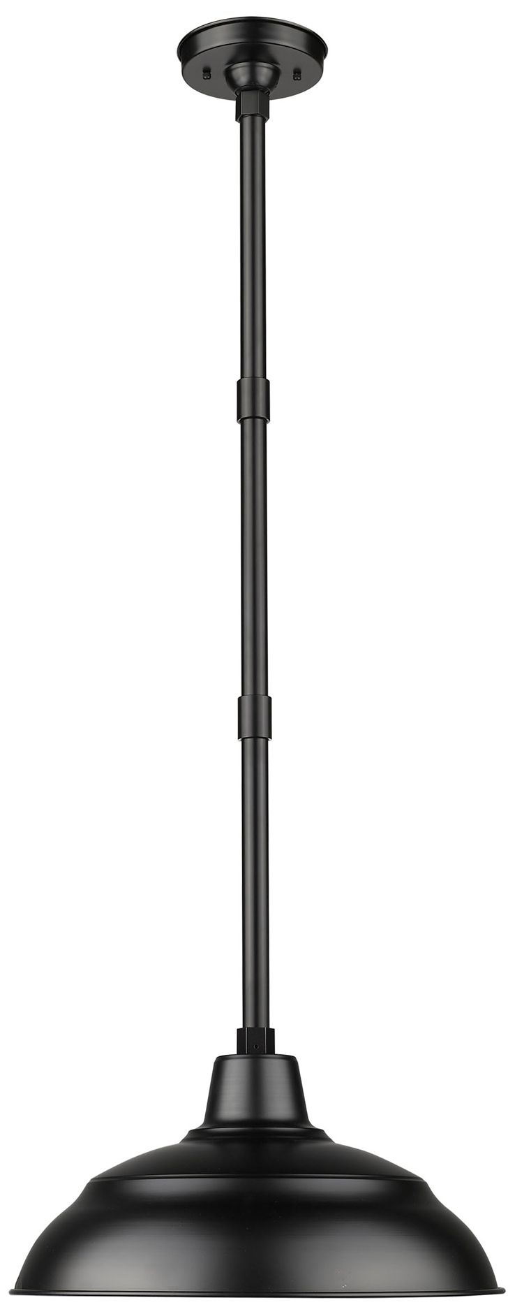 Millennium R Series 1-Light 17" Satin Black Pendant Light with Shade