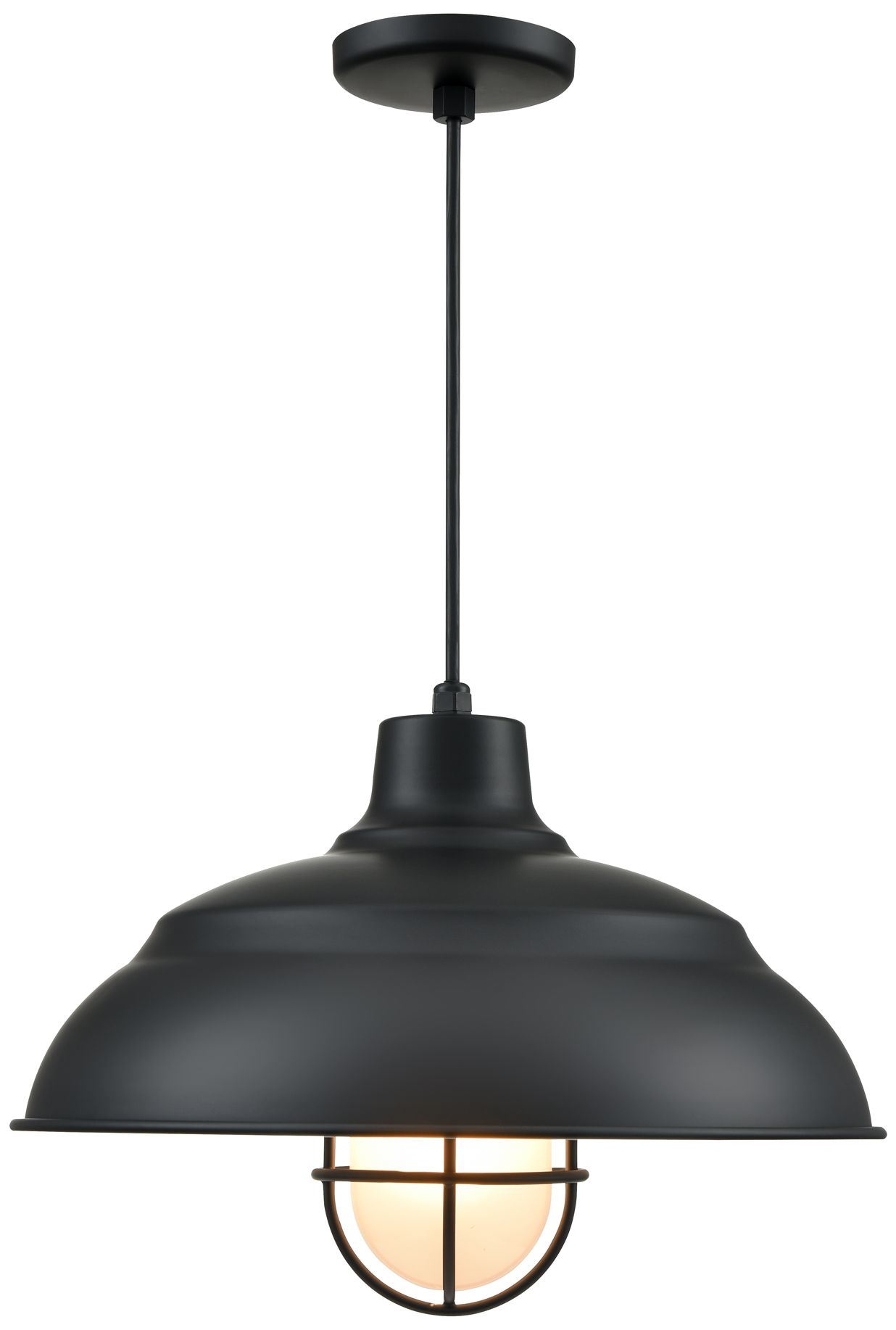 Millennium R Series 1-Light 17" Satin Black Pendant Light with Shade