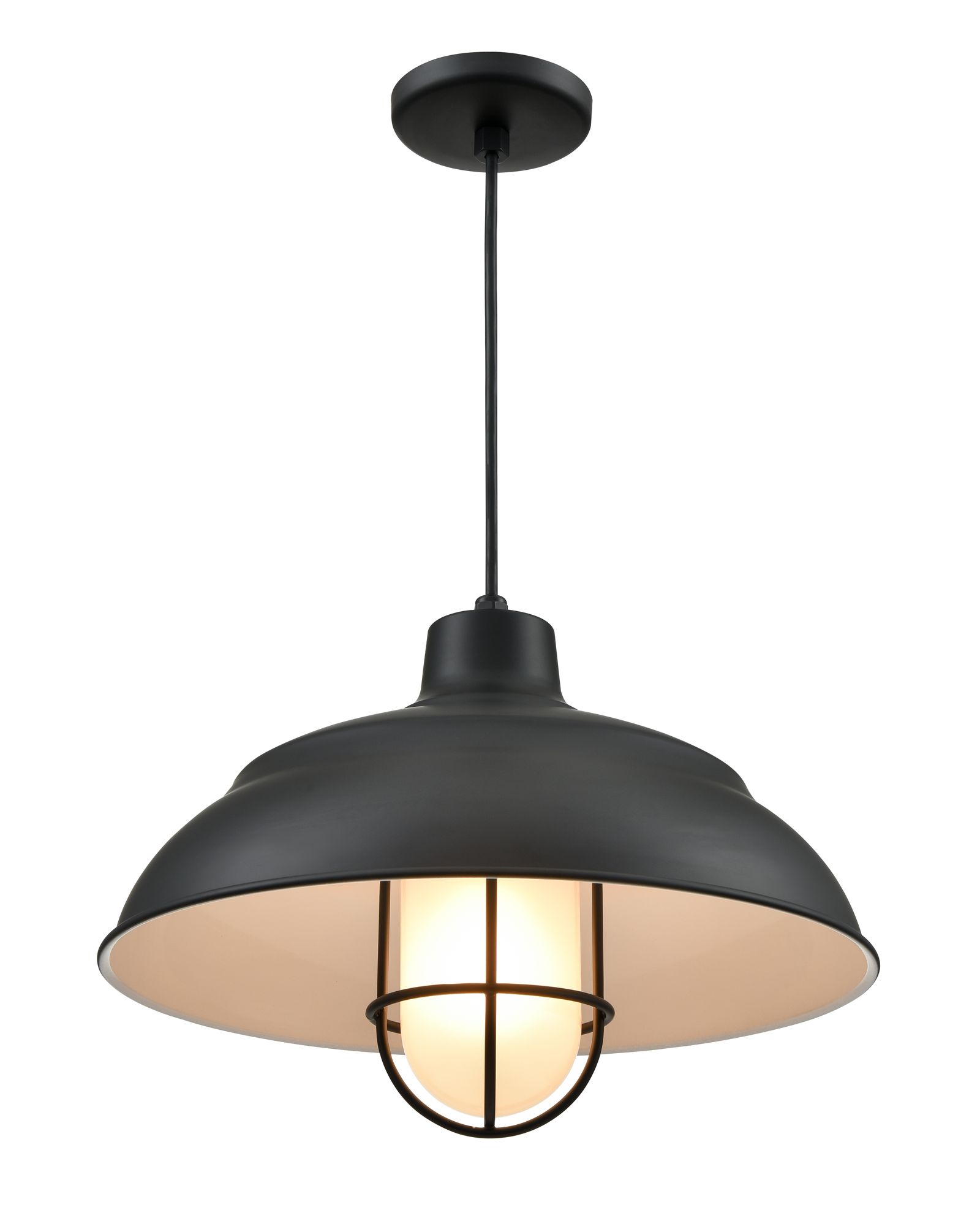 Image 3 Millennium R Series 1-Light 17" Satin Black Pendant Light with Shade more views
