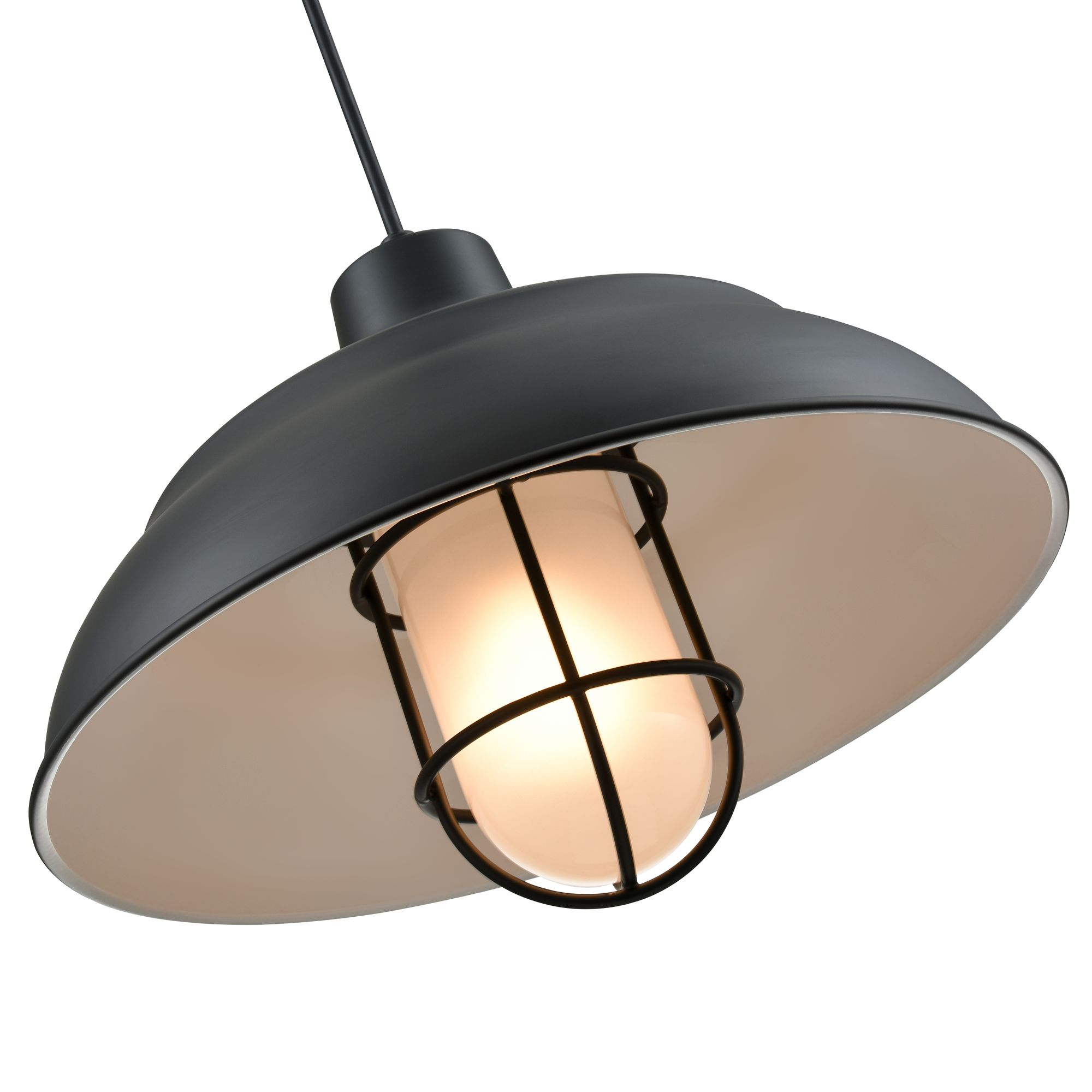 Image 5 Millennium R Series 1-Light 17" Satin Black Pendant Light with Shade more views