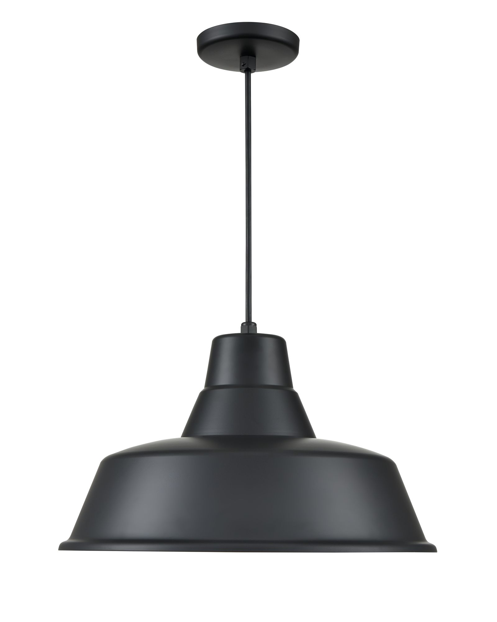 Image 2 Millennium R Series 1-Light 17" Satin Black Warehouse Pendant with Shade more views