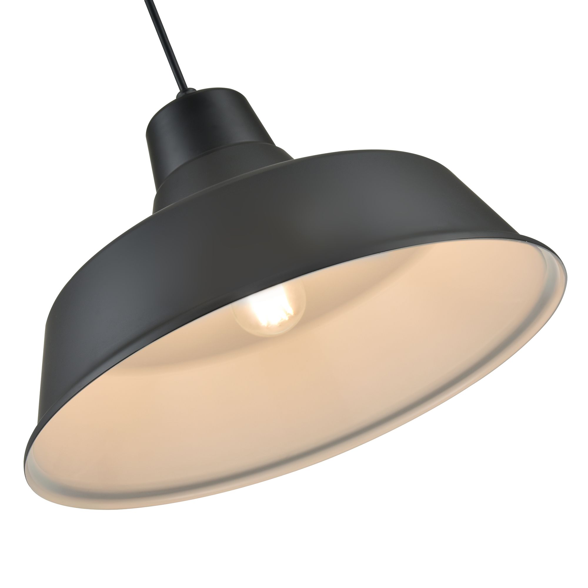 Image 5 Millennium R Series 1-Light 17" Satin Black Warehouse Pendant with Shade more views