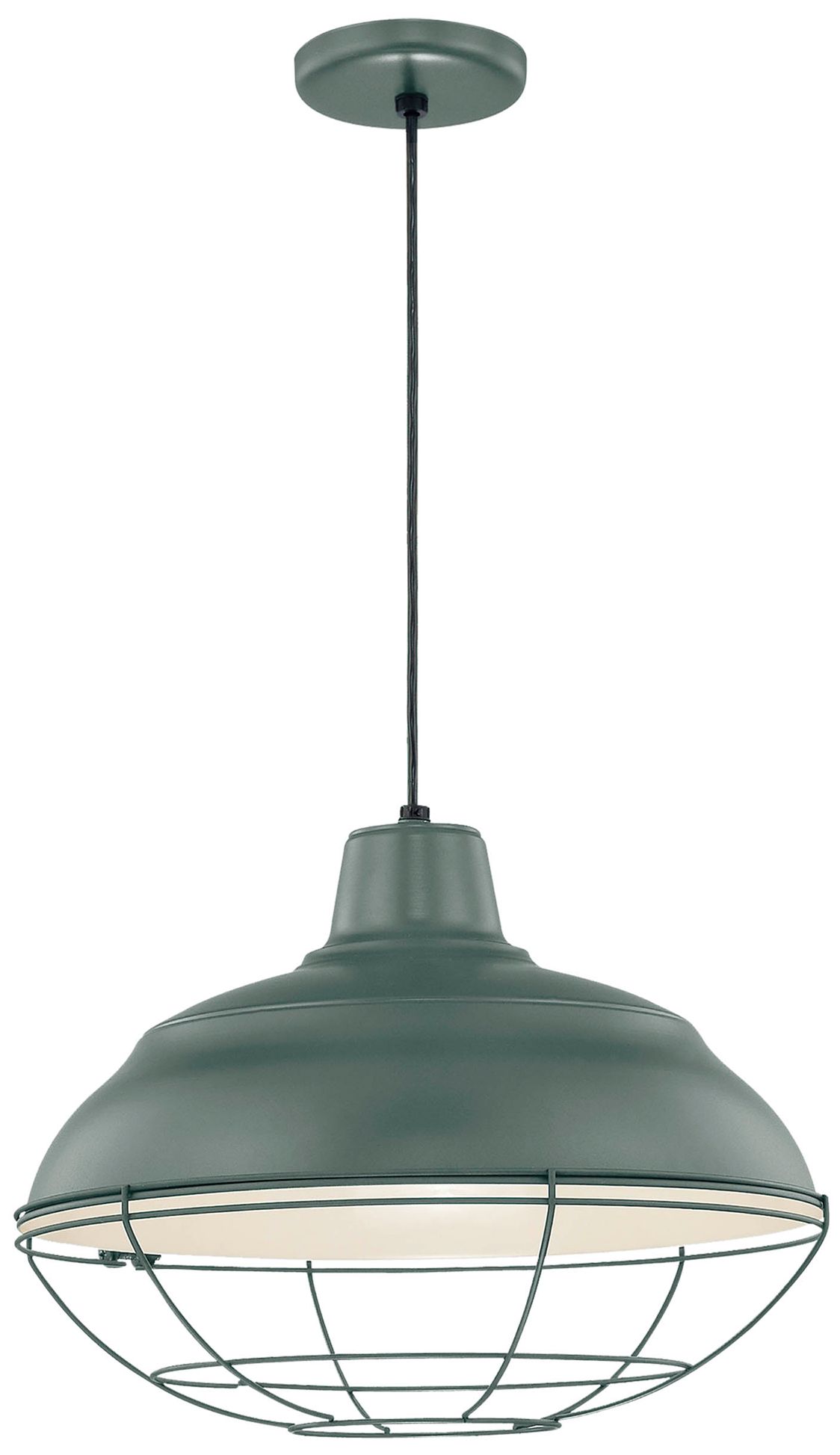 Millennium R Series 1 Light 17" Wide Cord Hung Pendant in Green