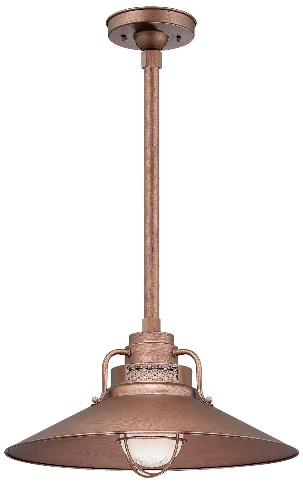 Millennium R Series 1-Light 18" Copper Stem Hung Railroad Shade