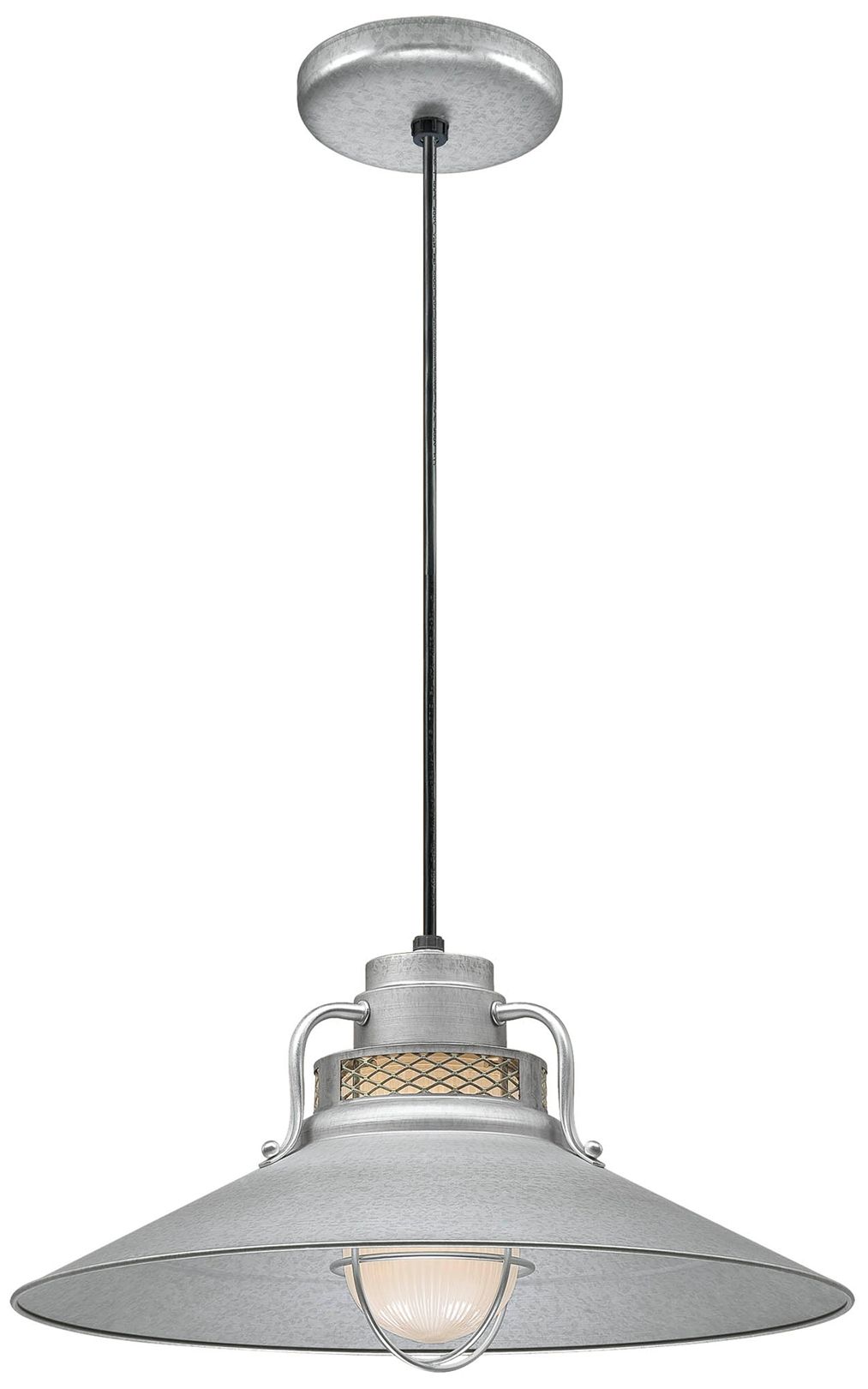 Millennium R Series 1-Light 18" Galvanized Cord Hung Railroad Shade