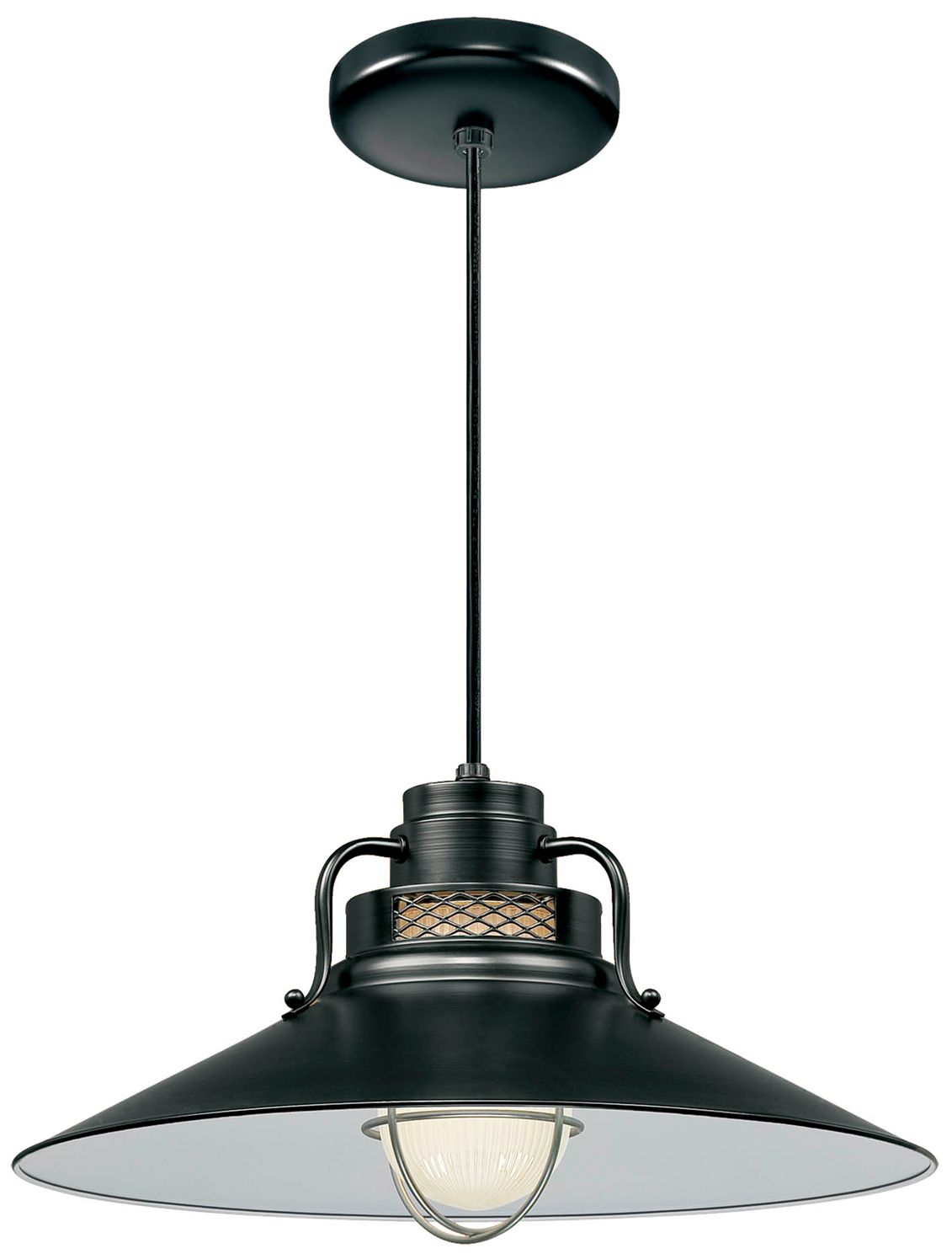 Millennium R Series 1-Light 18" Satin Black Cord Hung Railroad Shade