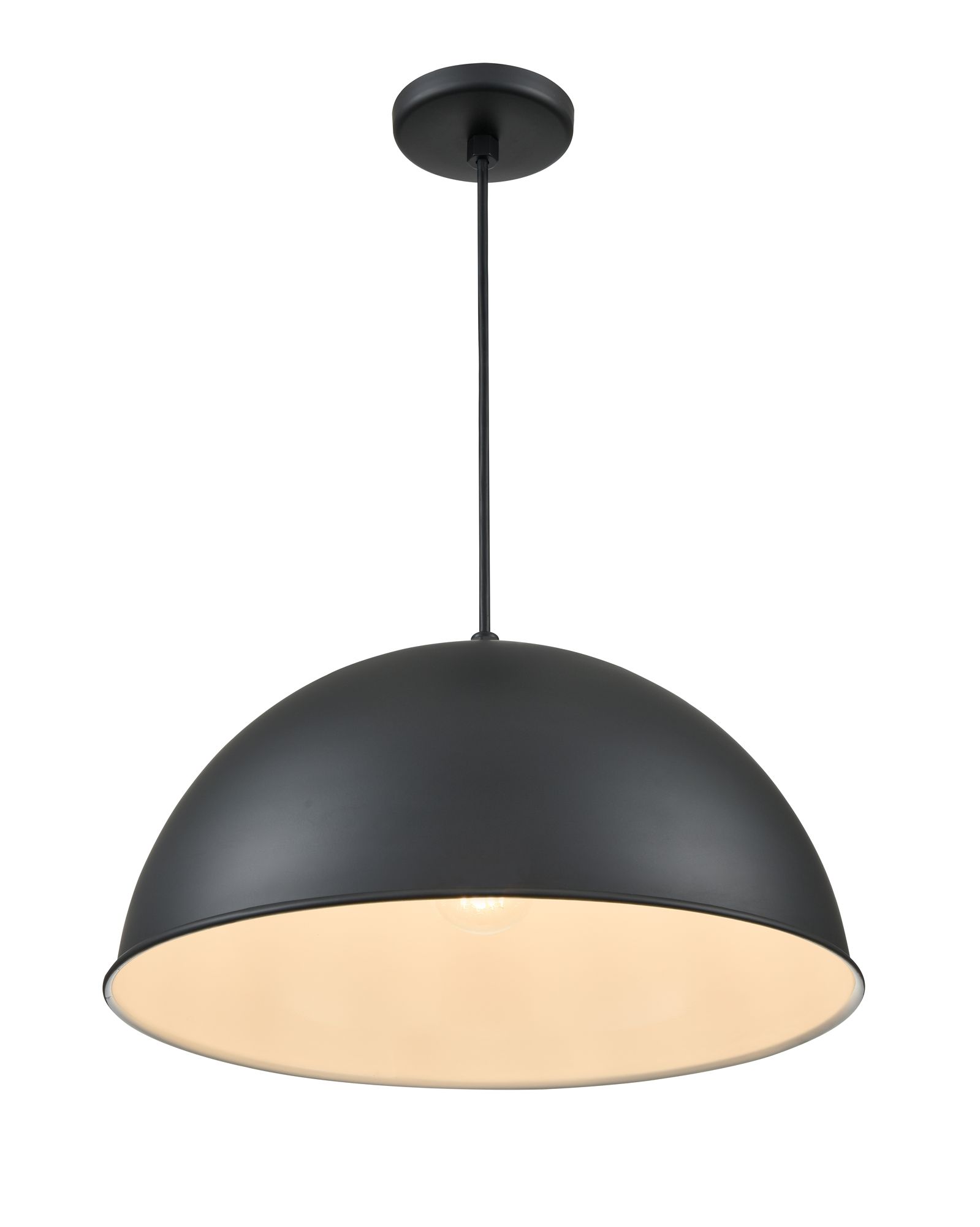 Image 3 Millennium R Series 1-Light 18" Satin Black Pendant Light with Shade more views