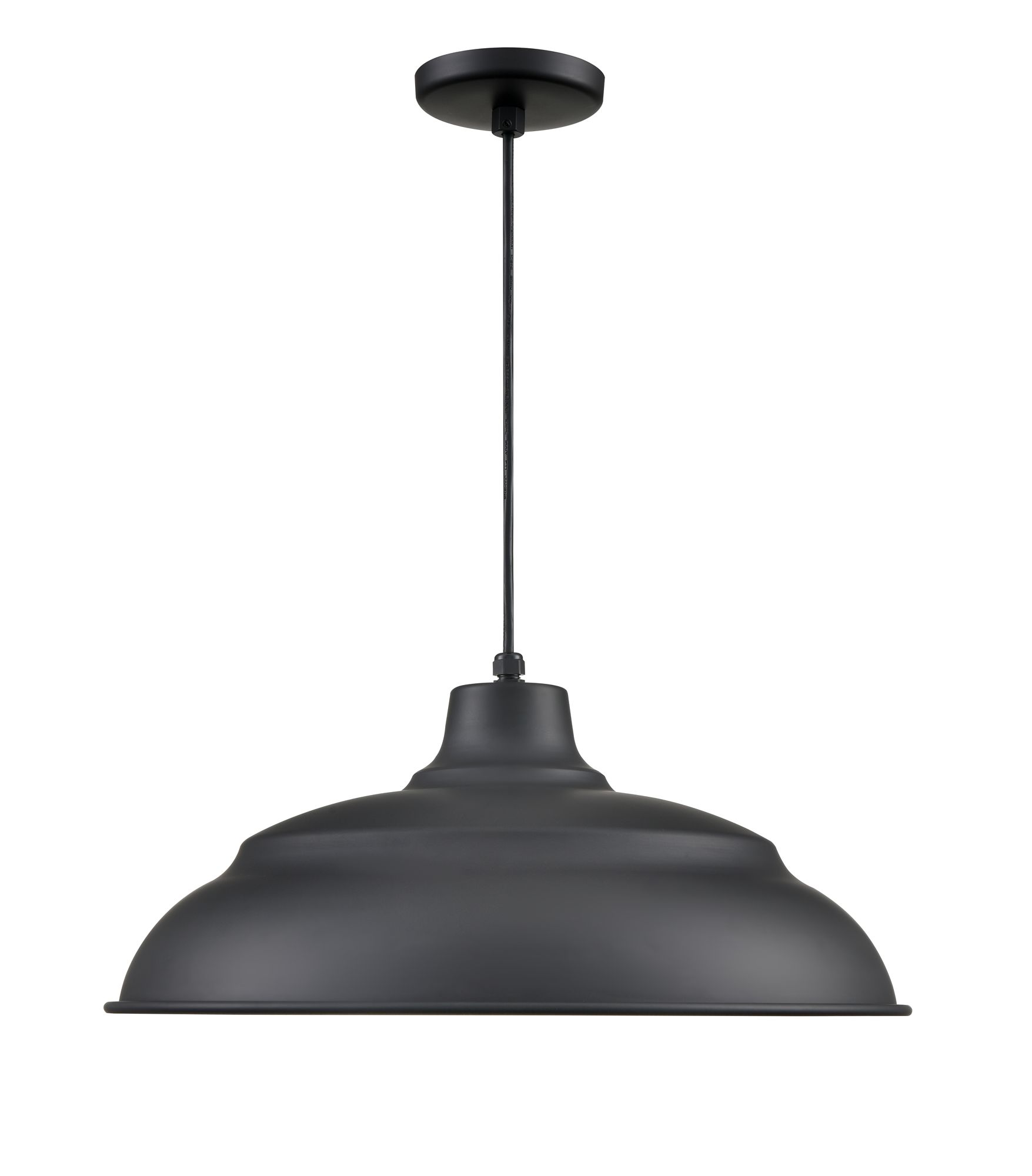 Image 2 Millennium R Series 1-Light 20" Satin Black Warehouse Pendant with Shade more views