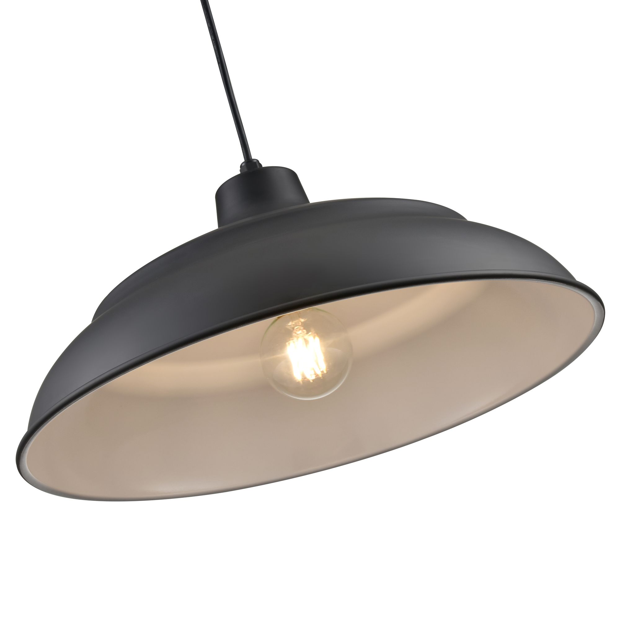 Image 5 Millennium R Series 1-Light 20" Satin Black Warehouse Pendant with Shade more views