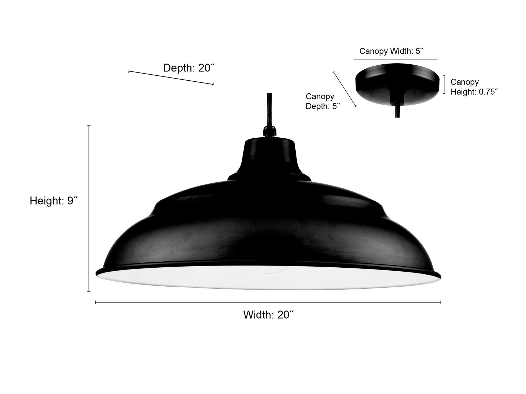 Image 6 Millennium R Series 1-Light 20" Satin Black Warehouse Pendant with Shade more views