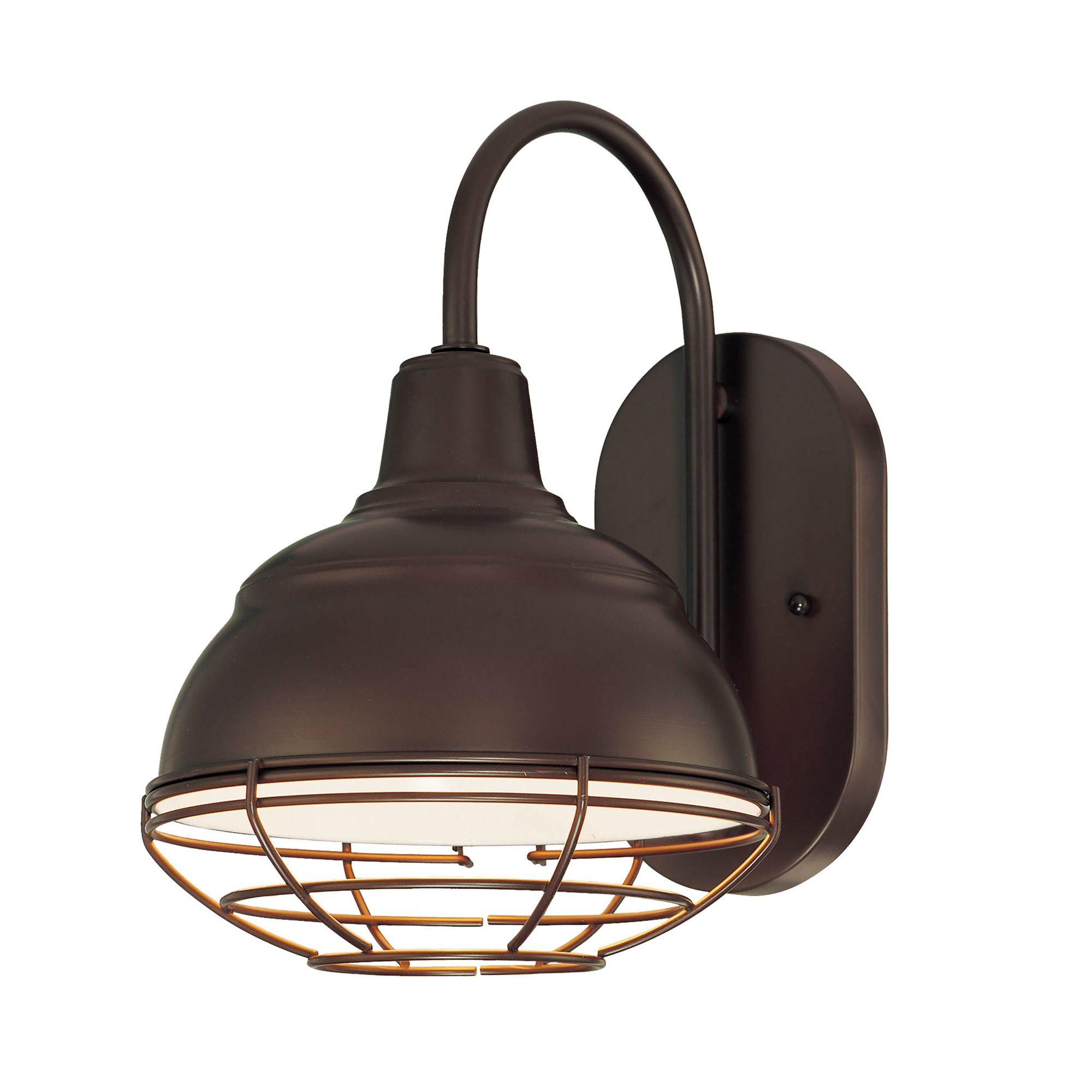 Image 2 Millennium R Series 1-Light 8" Architectural Bronze Wall Light with Shade more views