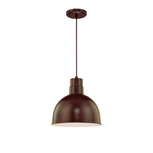 Image 2 Millennium R Series 1-Lt 12" Architectural Bronze Deep Bowl Pendant Li more views