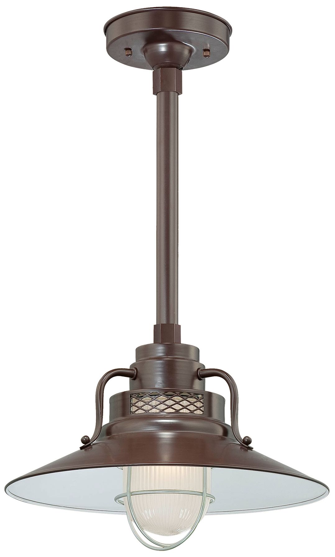 Millennium R Series 1-Lt 14" Architectural Bronze Stem Hung Railroad Shade