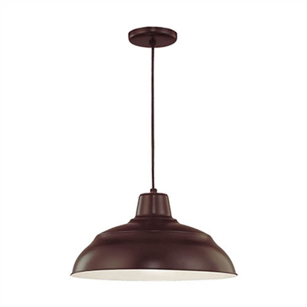 Image 2 Millennium R Series 1-Lt 17" Architectural Bronze Pendant Light with Shade more views