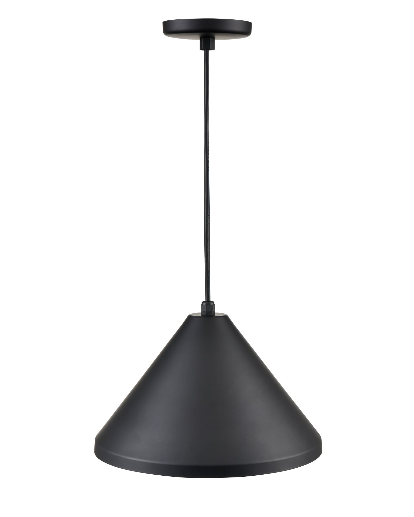 Image 3 Millennium R Series Cord Hung Wide Cone Pendant in Satin Black more views