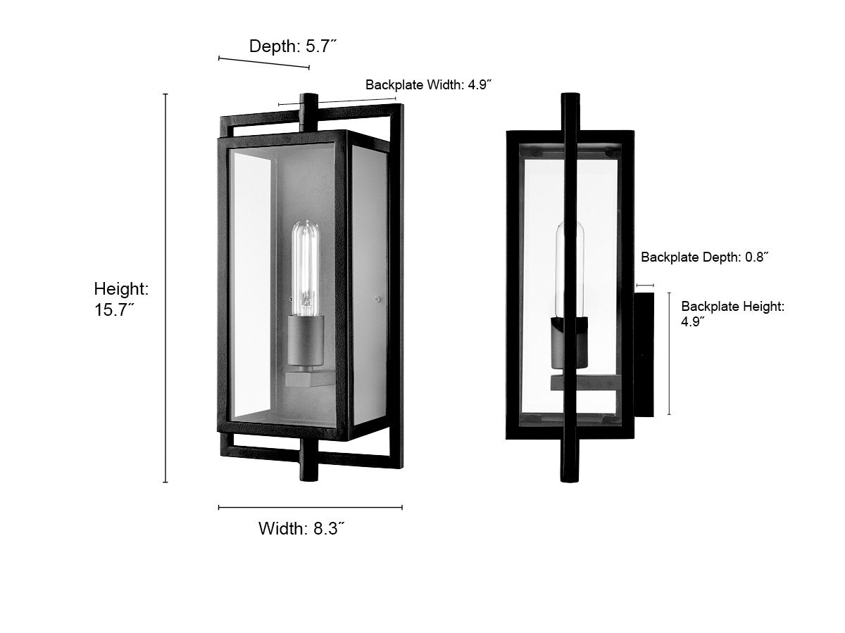 Image 7 Millennium Rankin 1-Light 15.7" Textured Black Outdoor Wall Sconce more views