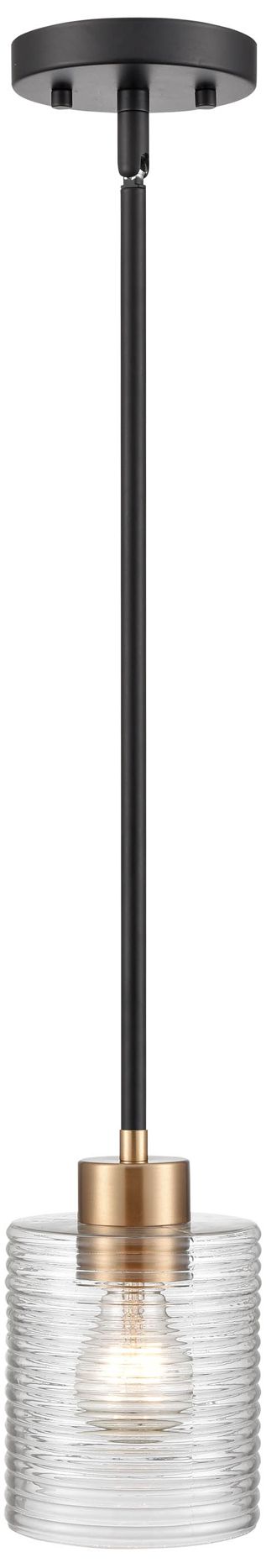 Millennium Renitta 1-Light 5" Matte Black/Modern Gold Mini Pendant