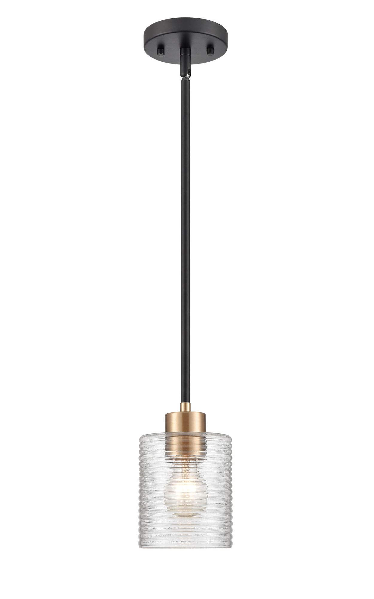 Image 2 Millennium Renitta 1-Light 5" Matte Black/Modern Gold Mini Pendant more views