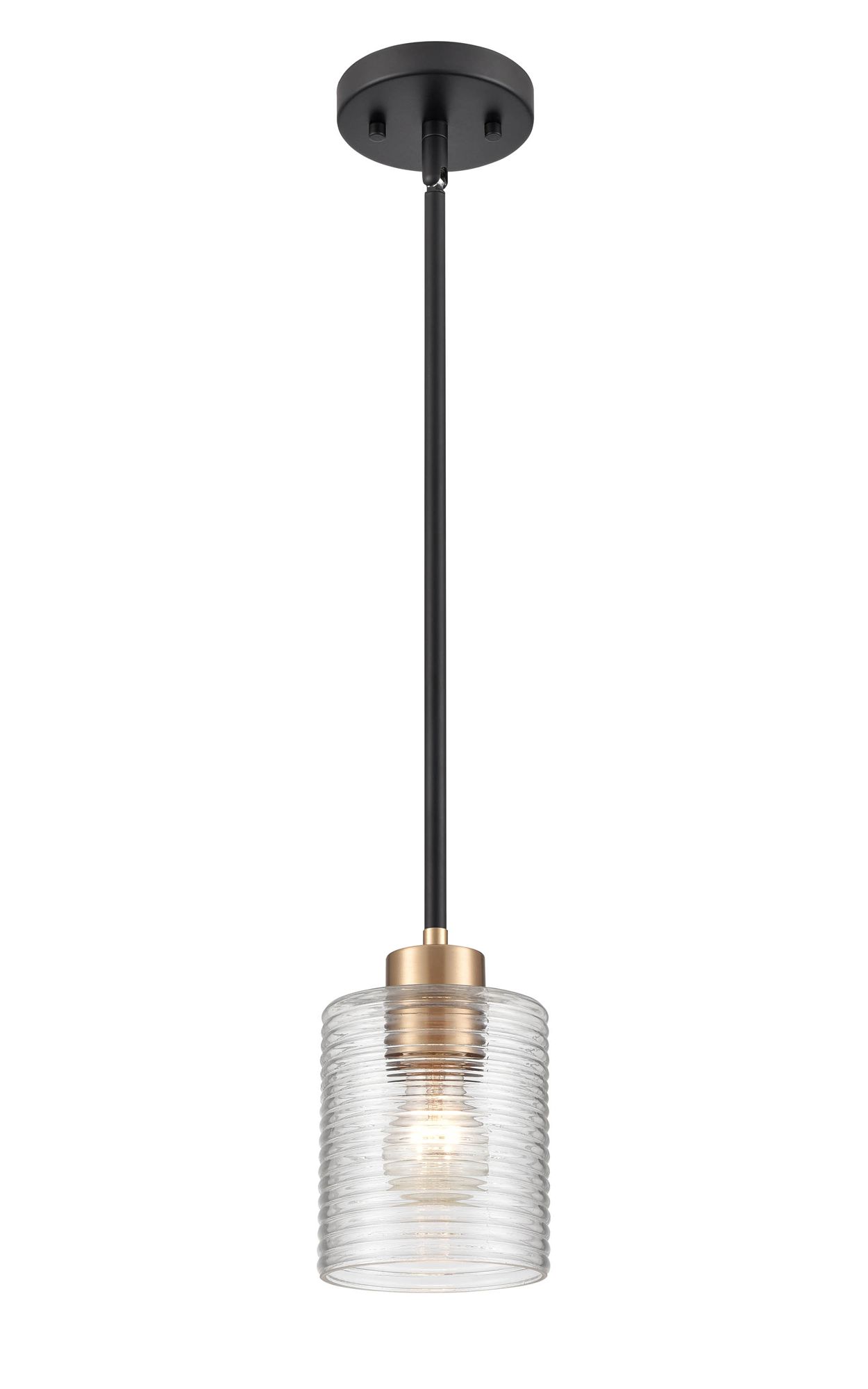 Image 3 Millennium Renitta 1-Light 5" Matte Black/Modern Gold Mini Pendant more views