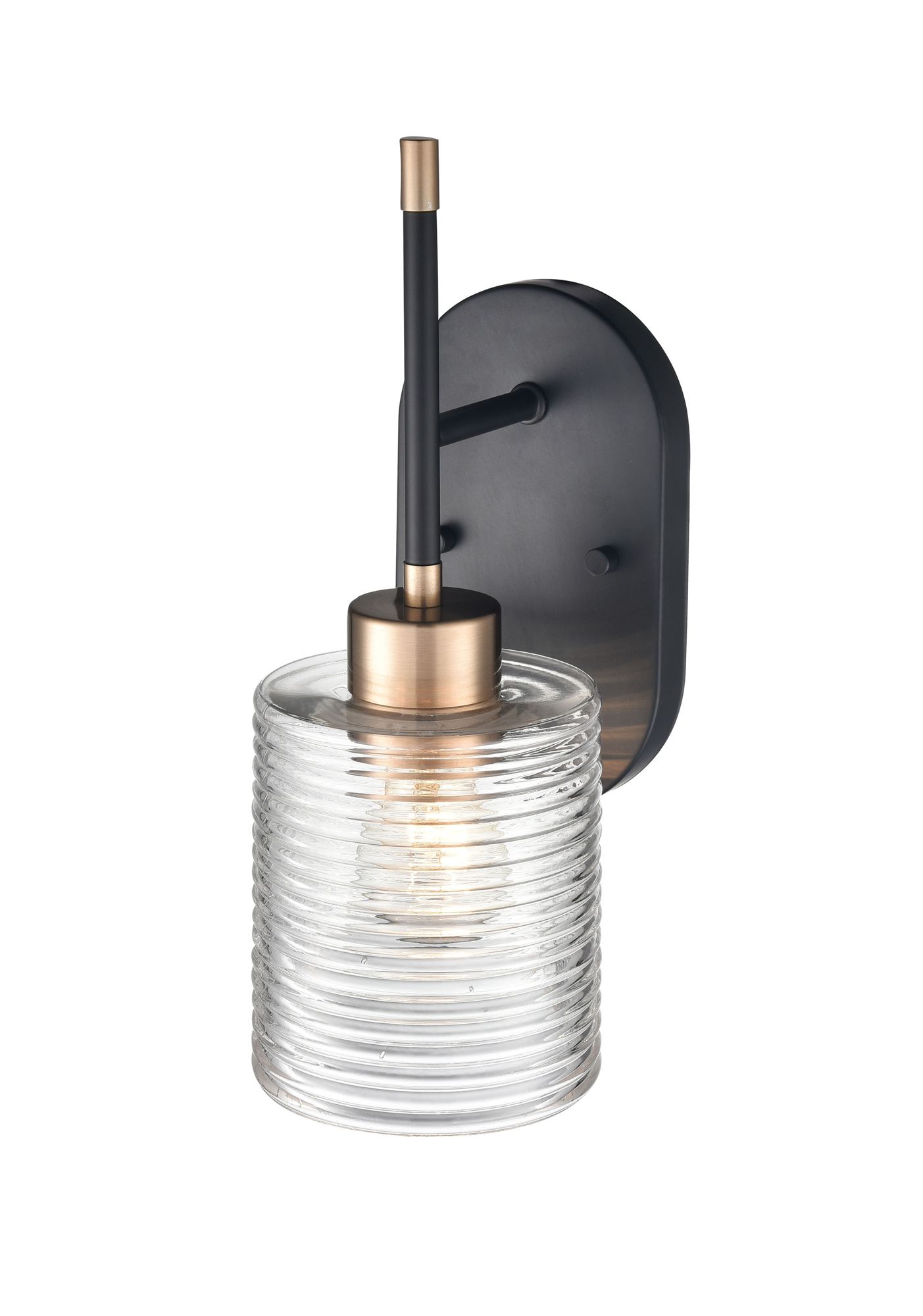 Image 3 Millennium Renitta 1-Lt 5" Matte Black/Modern Gold Wall Sconce with Shade more views